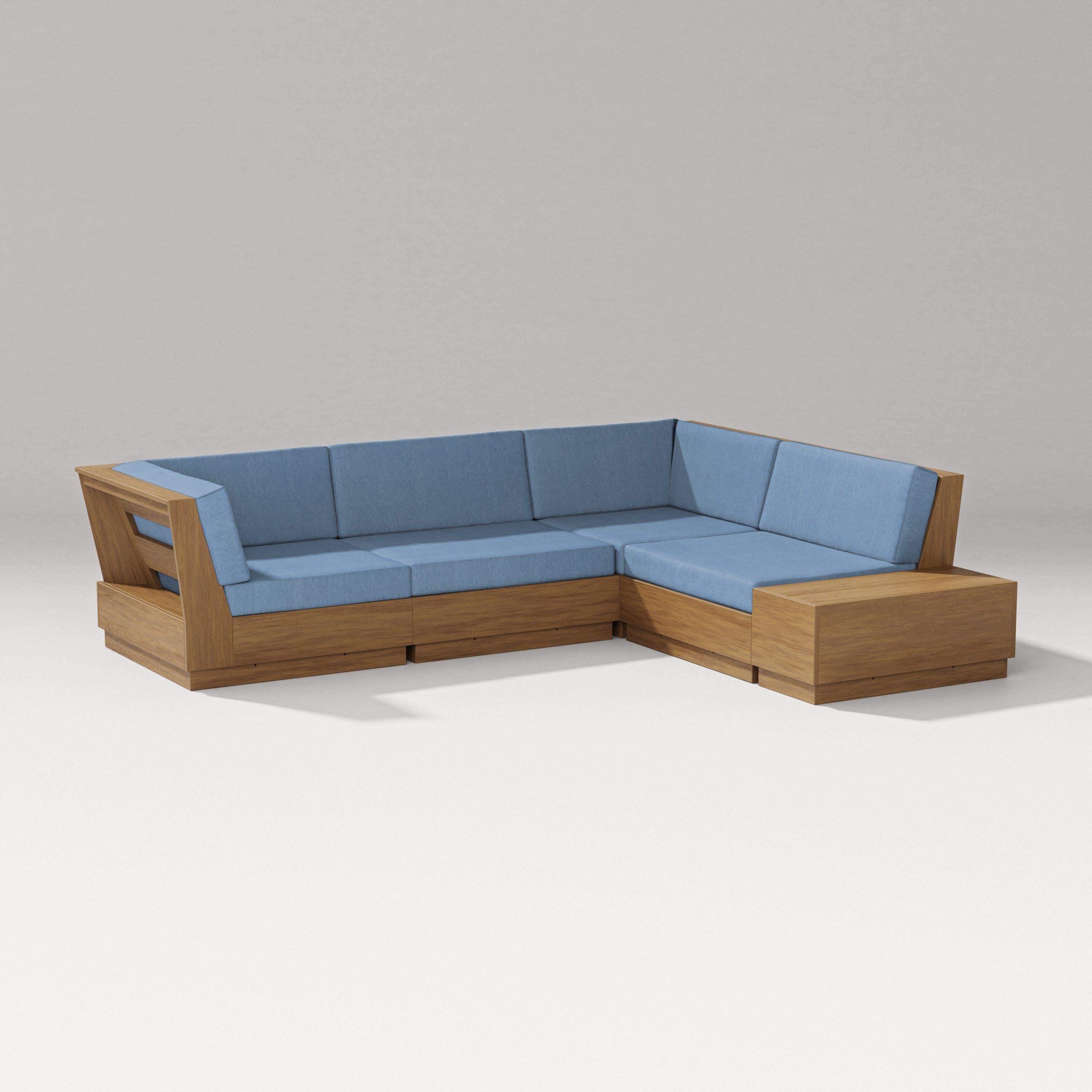 Elevate Corner Sectional in Natural / Sky Blue