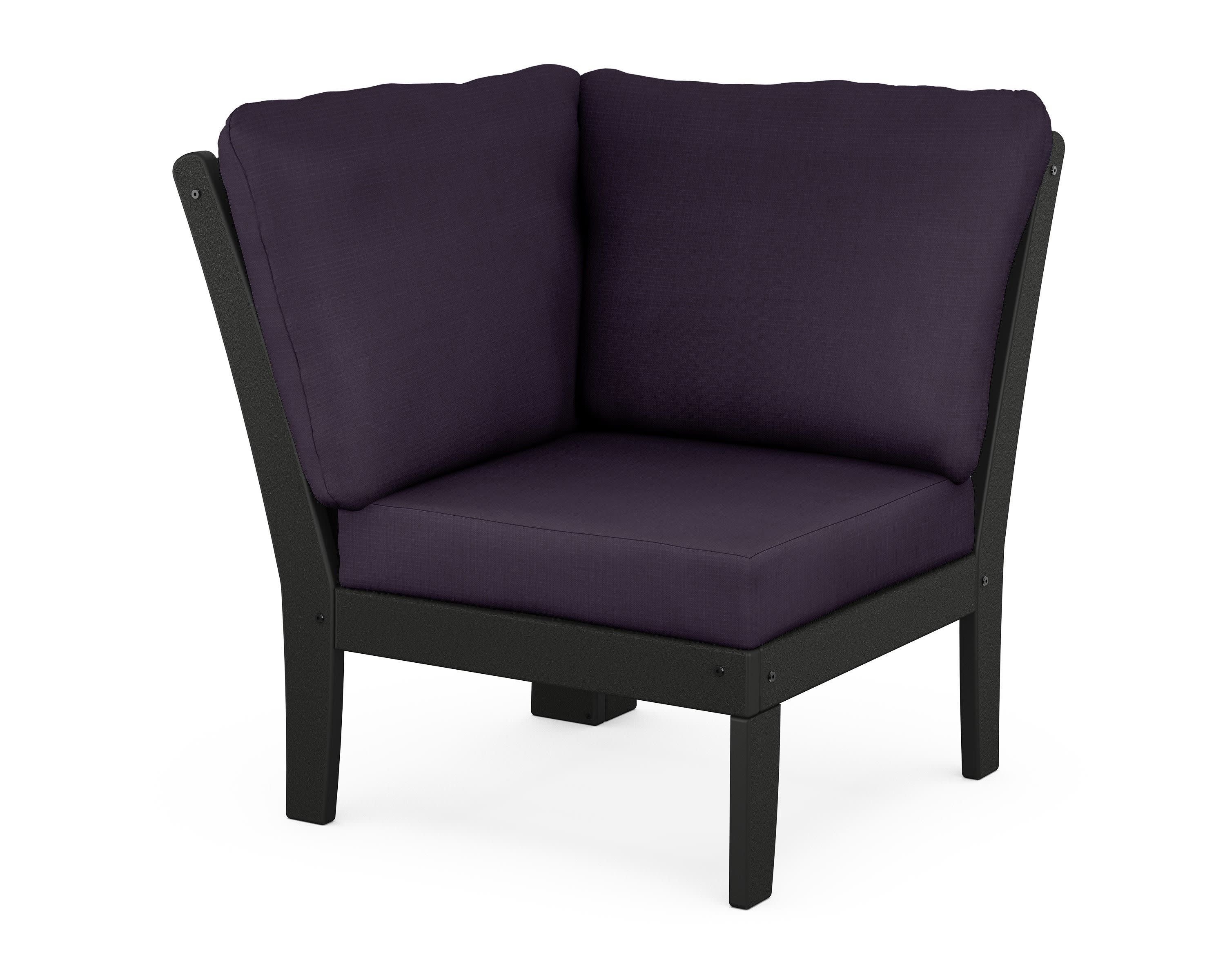 Braxton Modular Corner Chair in Black / Navy Linen