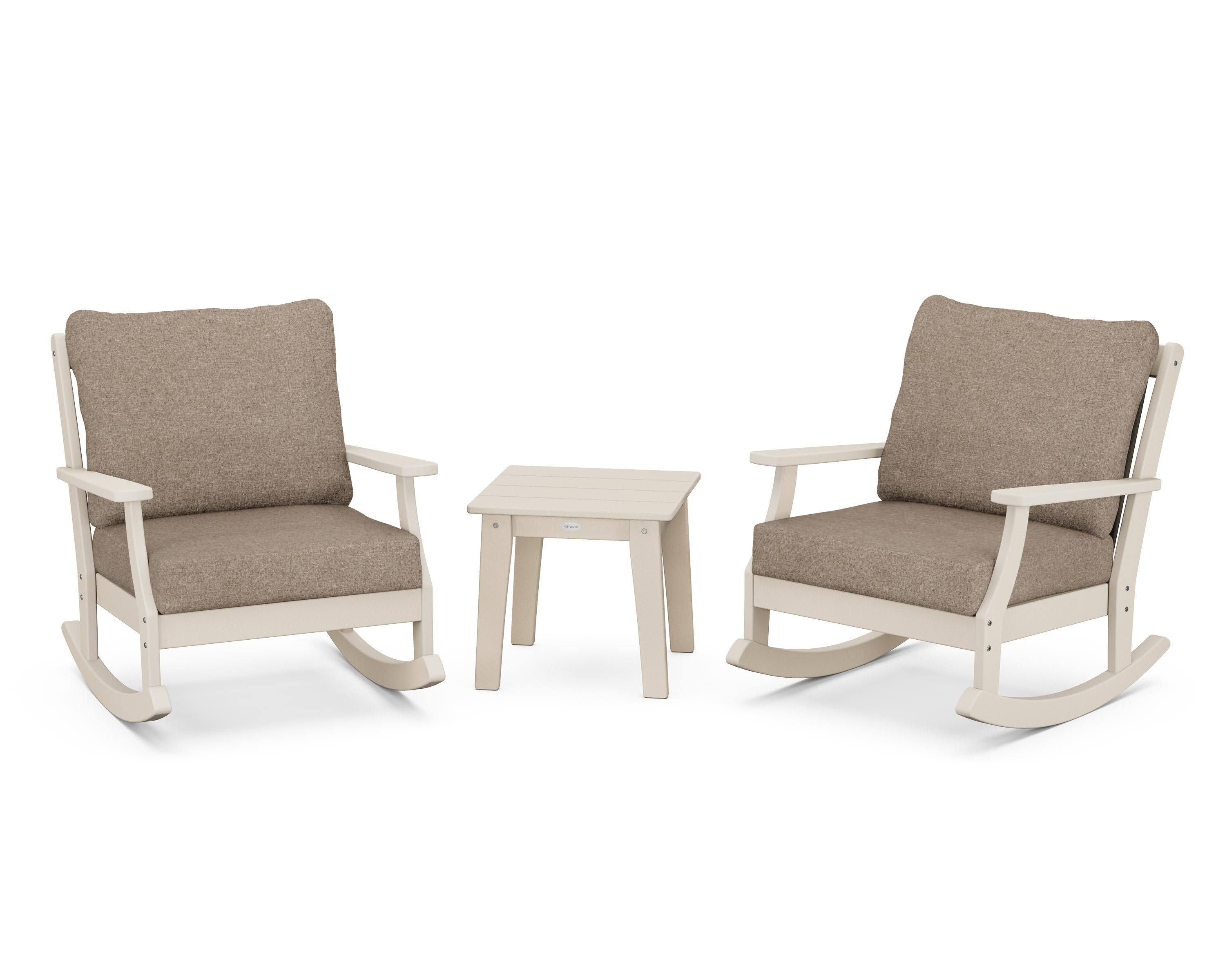 Braxton 3-Piece Deep Seating Rocker Set in Sand / Spiced Burlap