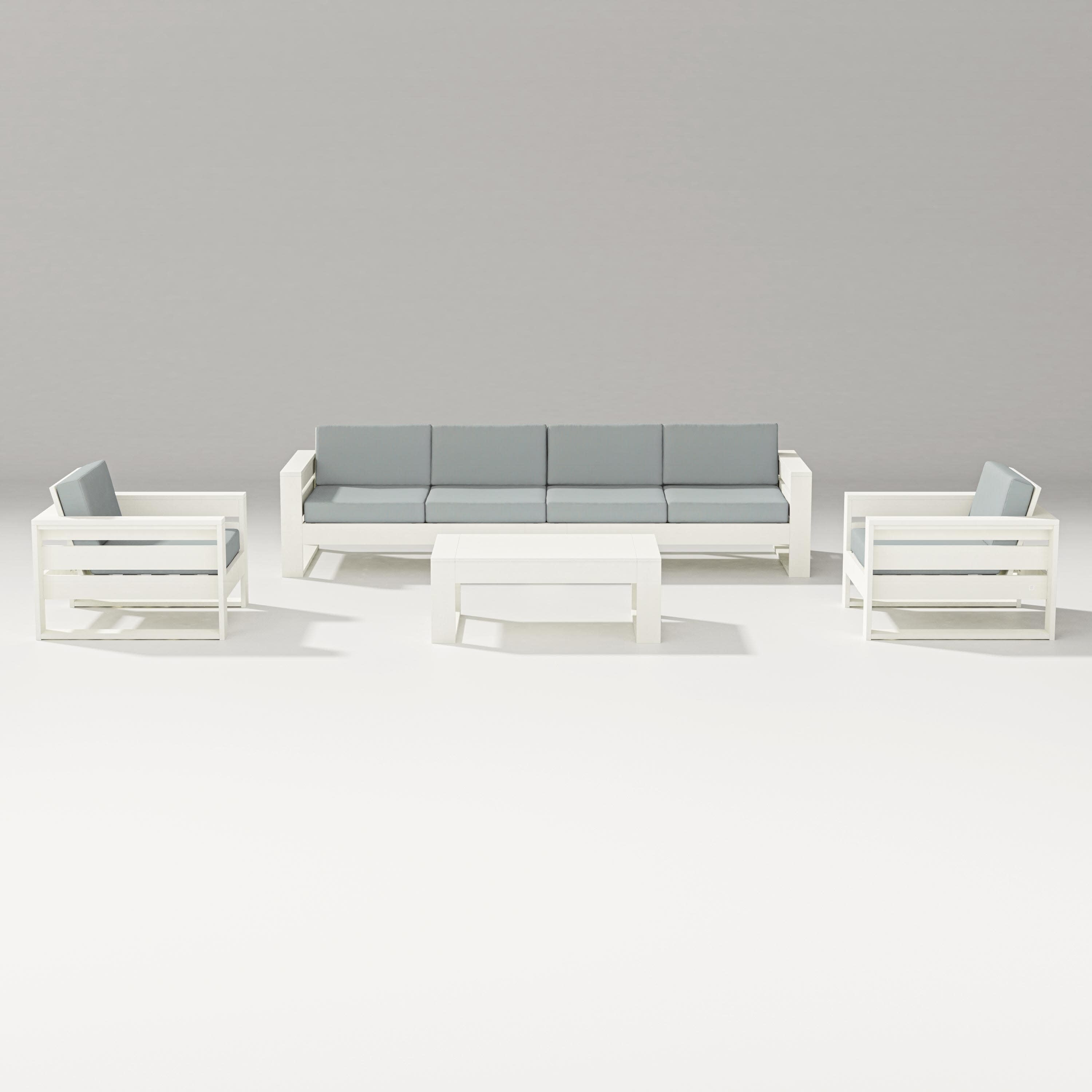 Latitude 5-Piece Lounge Sofa Set in Vintage White / Spa