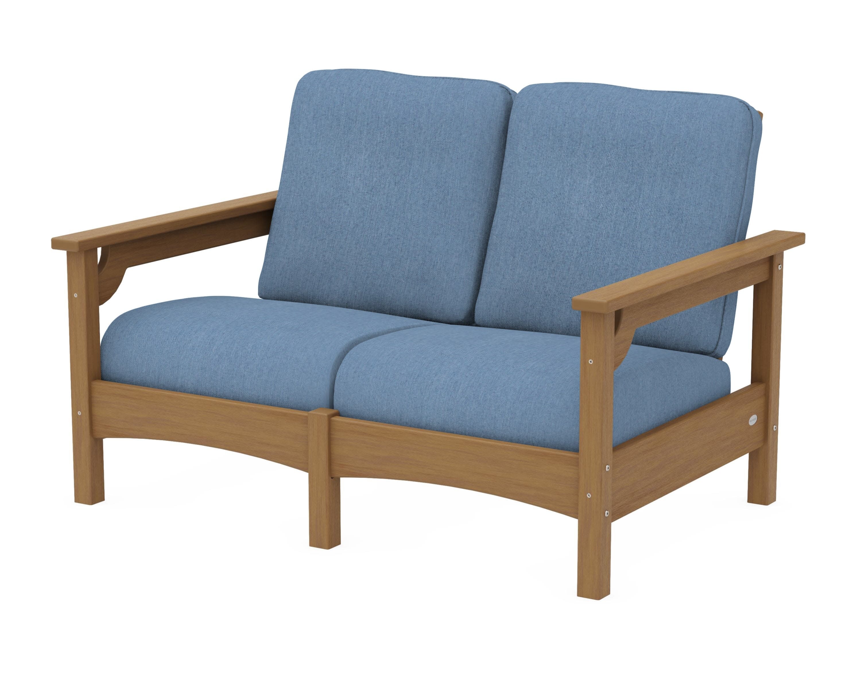 Club Loveseat in Natural / Sky Blue