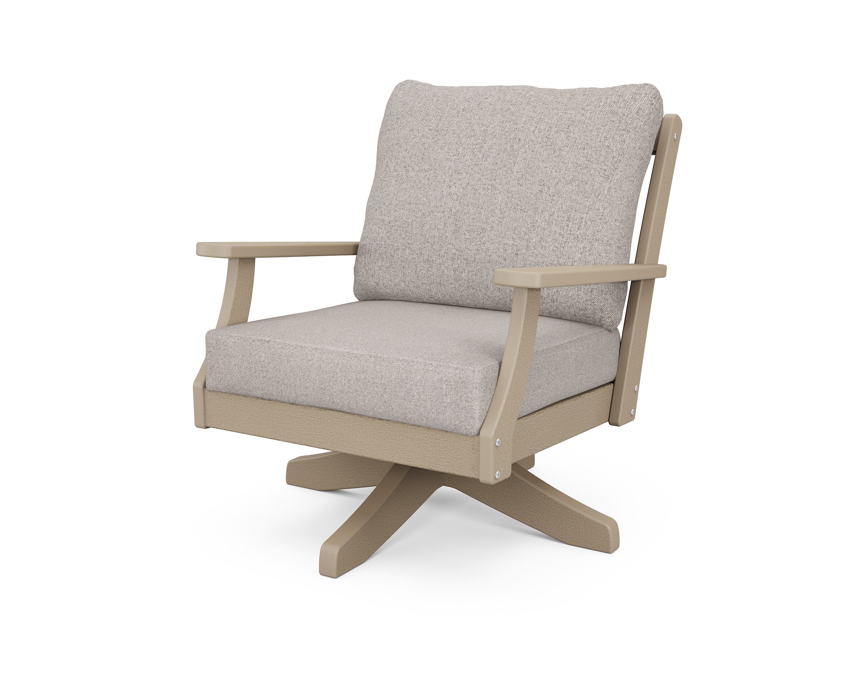 Braxton Deep Seating Swivel Chair in Vintage Sahara / Weathered Tweed