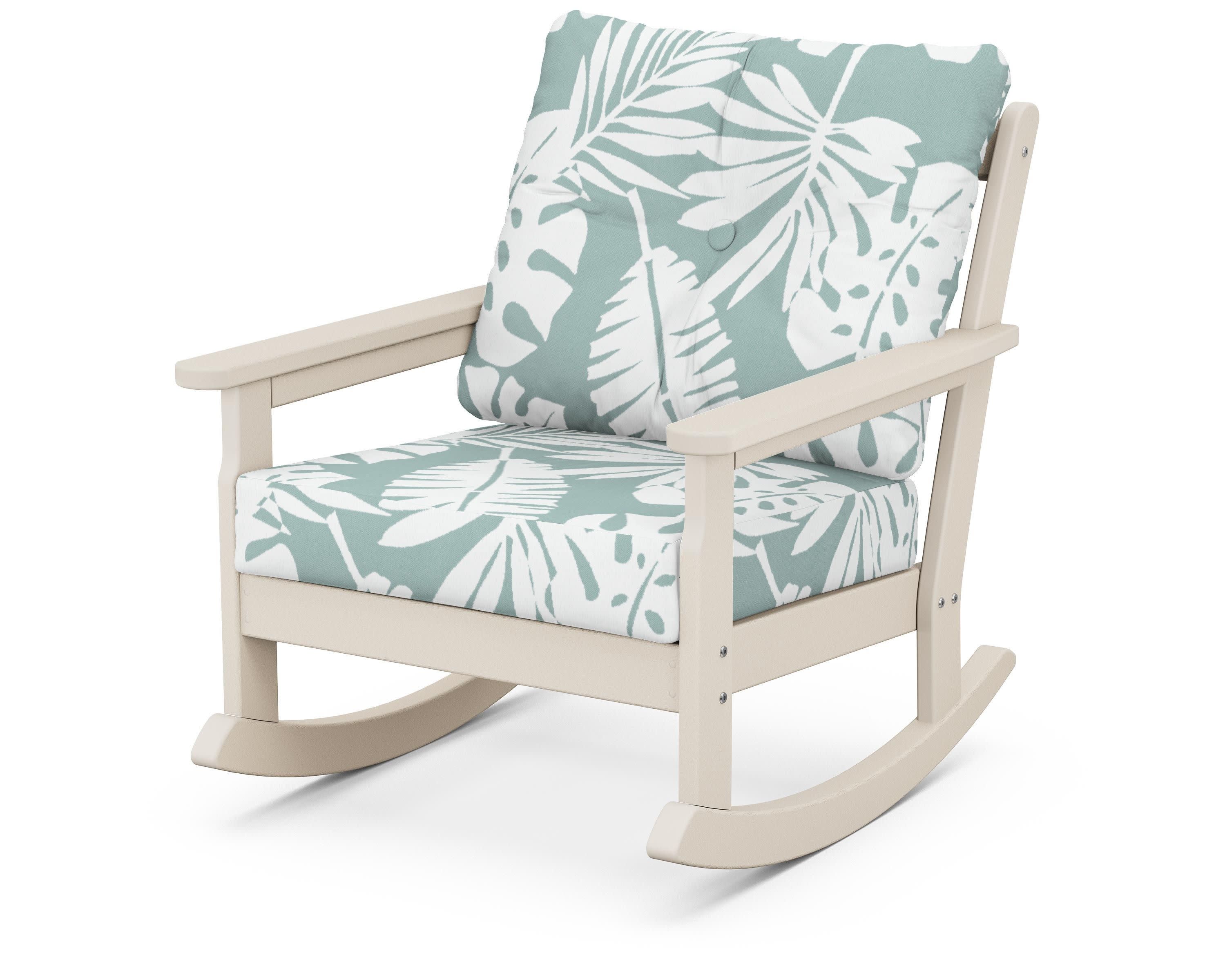 Vineyard Deep Seating Rocking Chair in Sand / Leaf Glacier Spa
