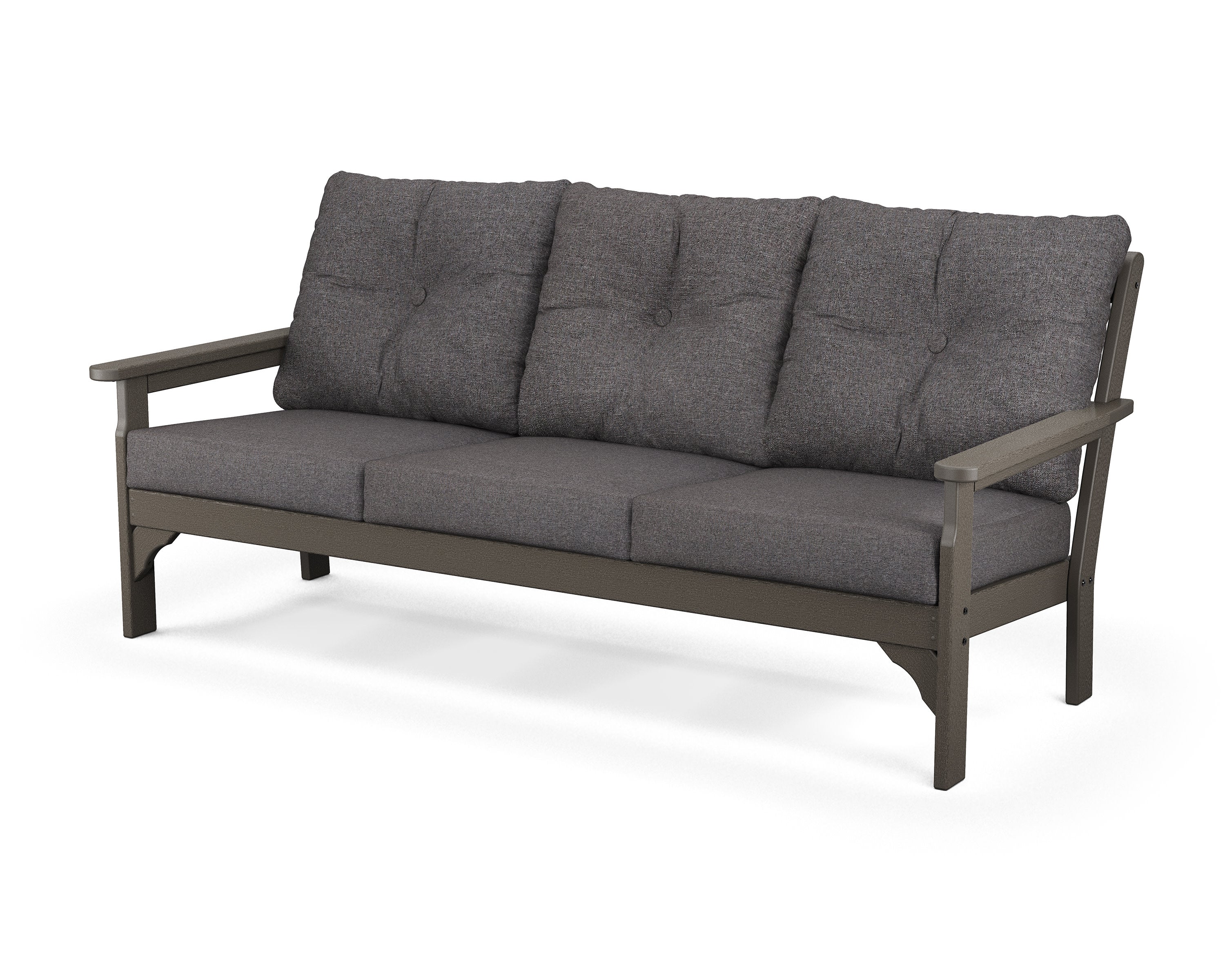 Vineyard Deep Seating Sofa in Vintage Coffee / Ash Charcoal