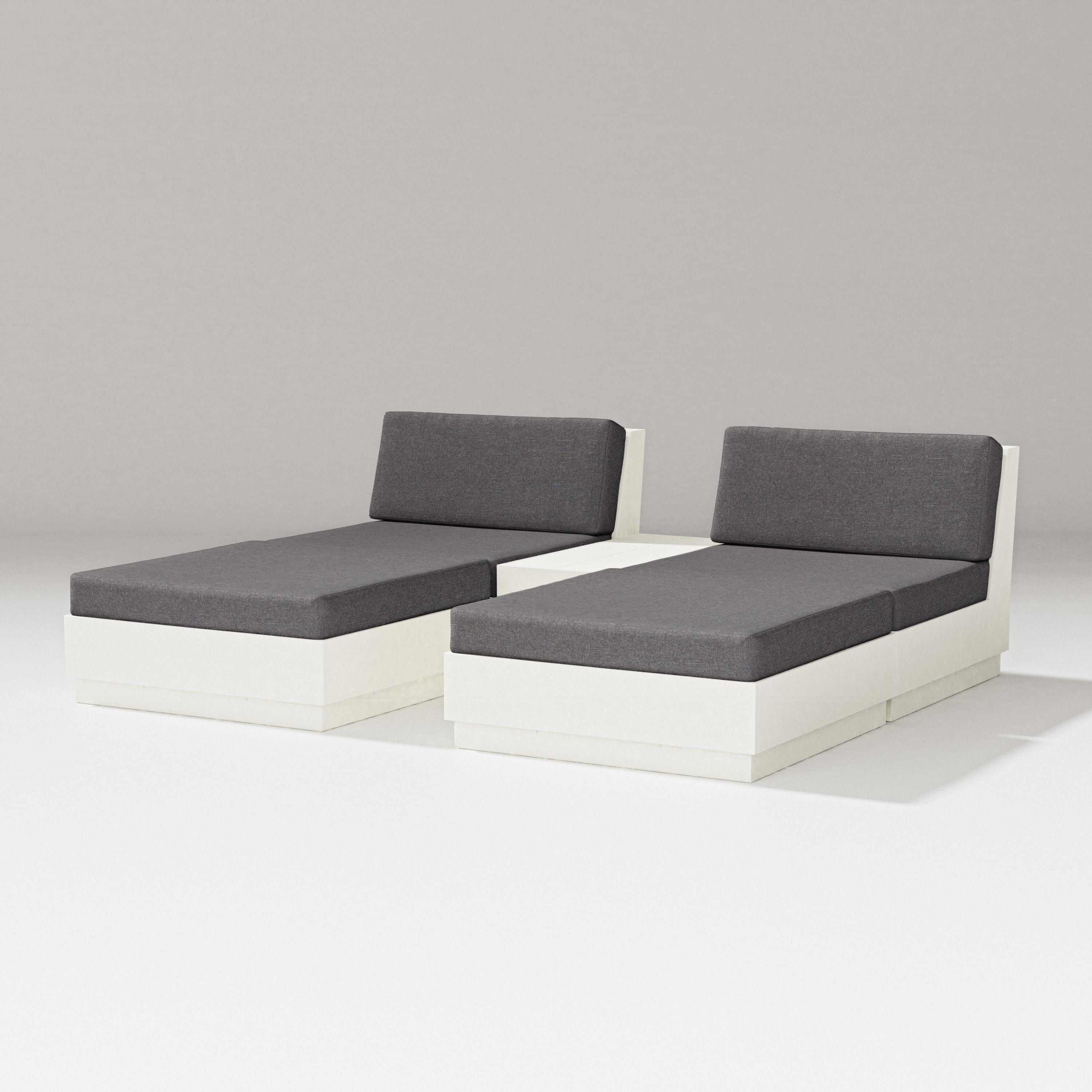 Elevate Double Chaise Set in Vintage White / Ash Charcoal