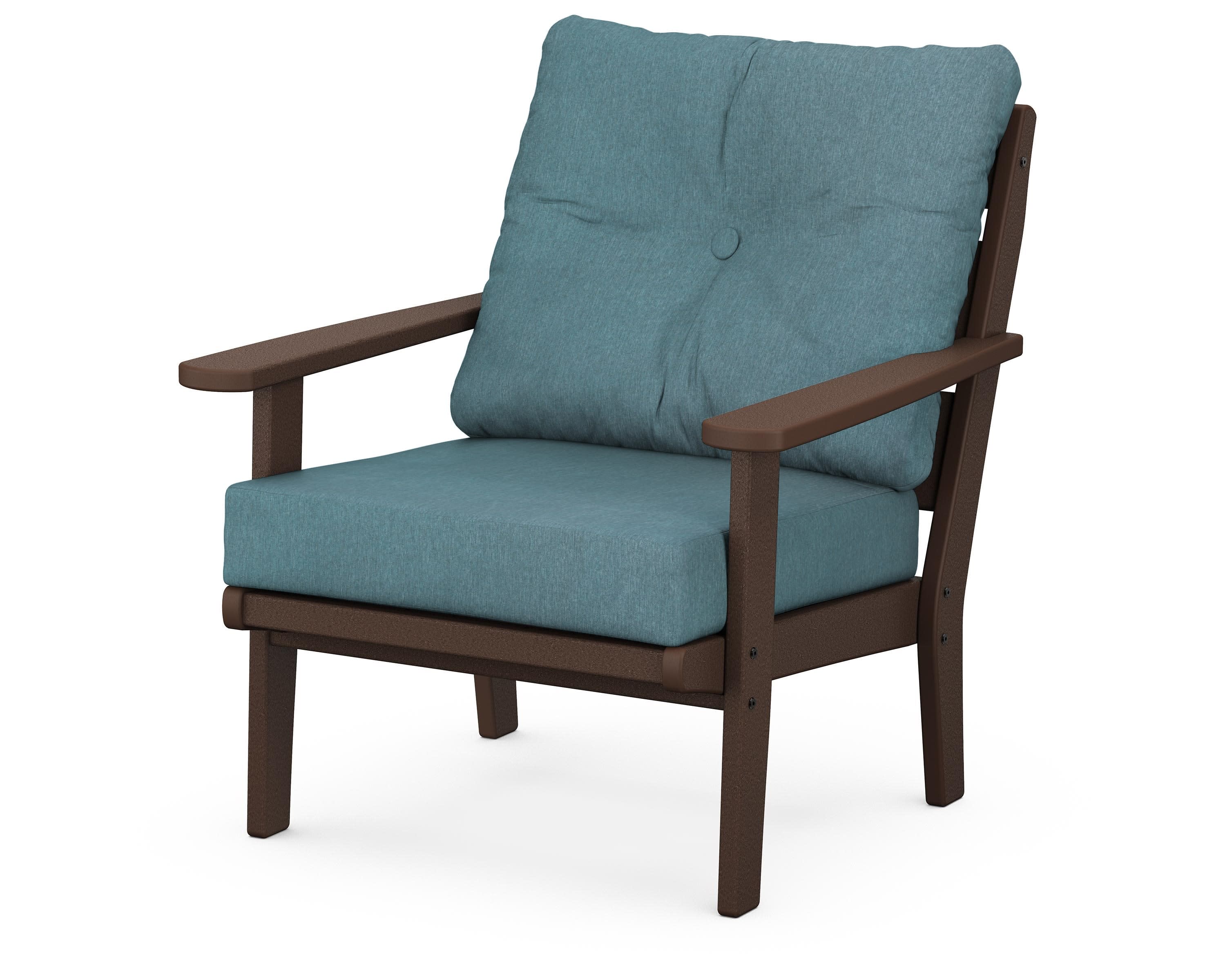 Lakeside Deep Seating Chair in Mahogany / Ocean Teal