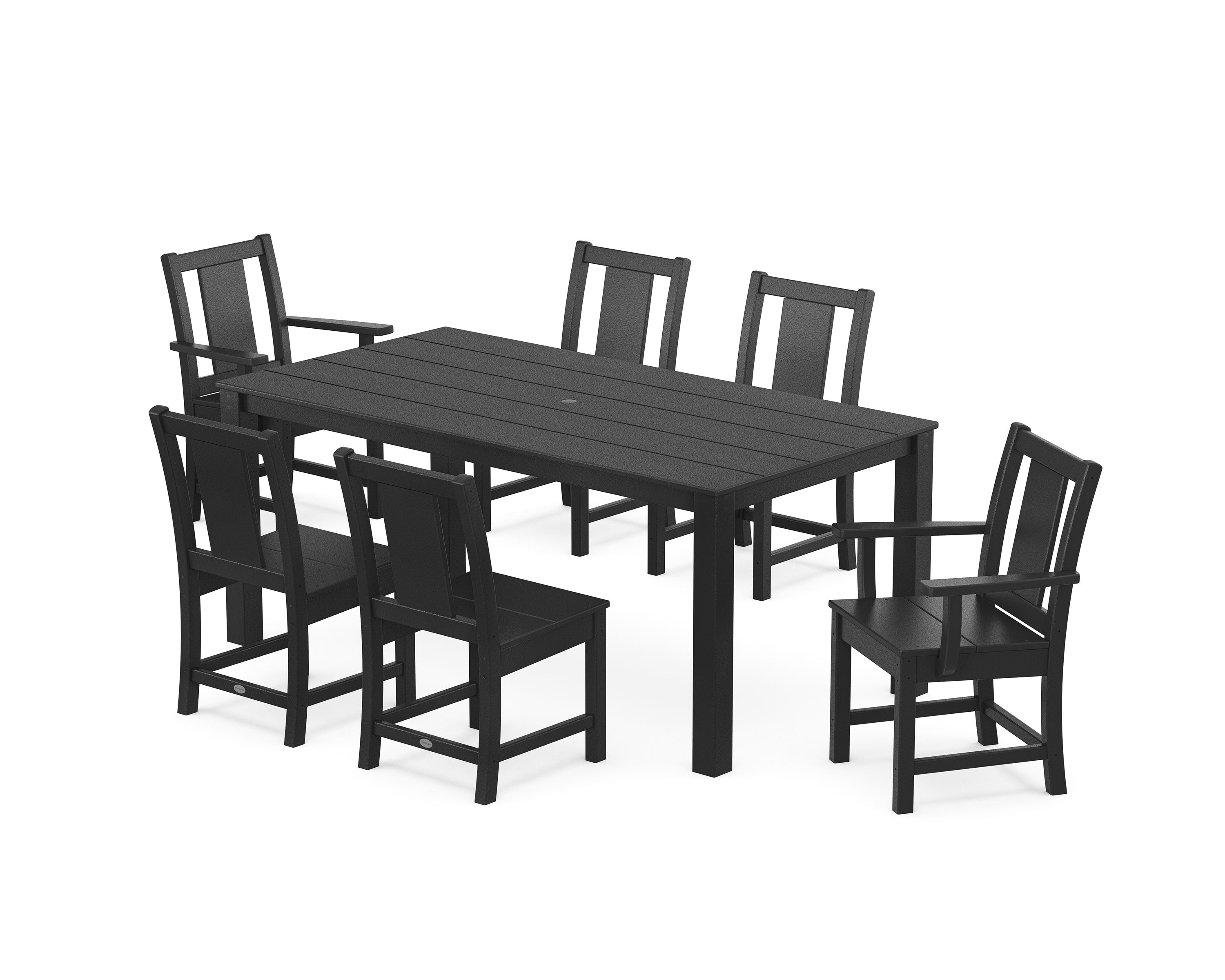 Prairie 7-Piece Parsons Dining Set in Black