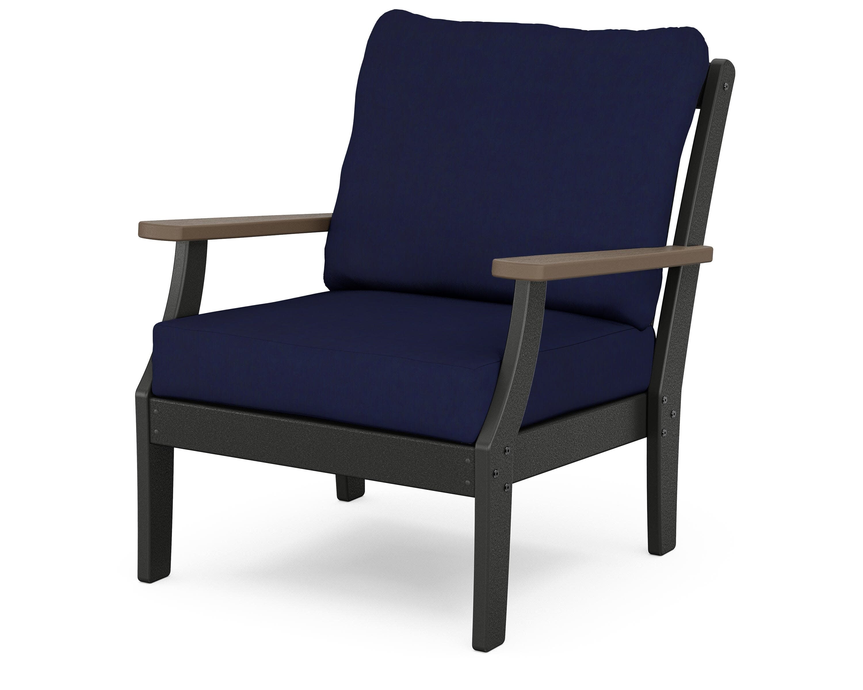Braxton Deep Seating Chair in Black / Kona / Navy