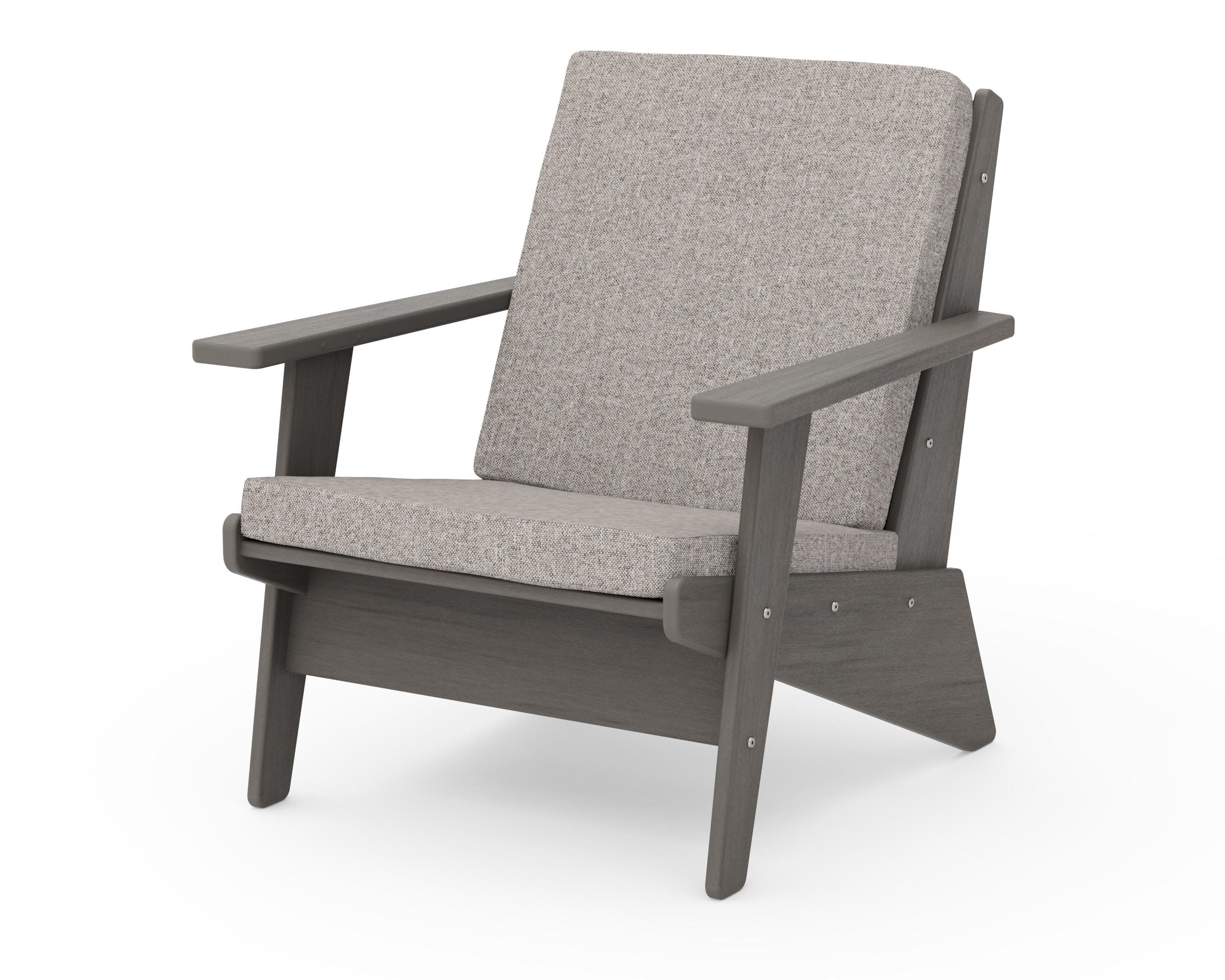 Riviera Modern Lounge Chair in Driftwood / Weathered Tweed