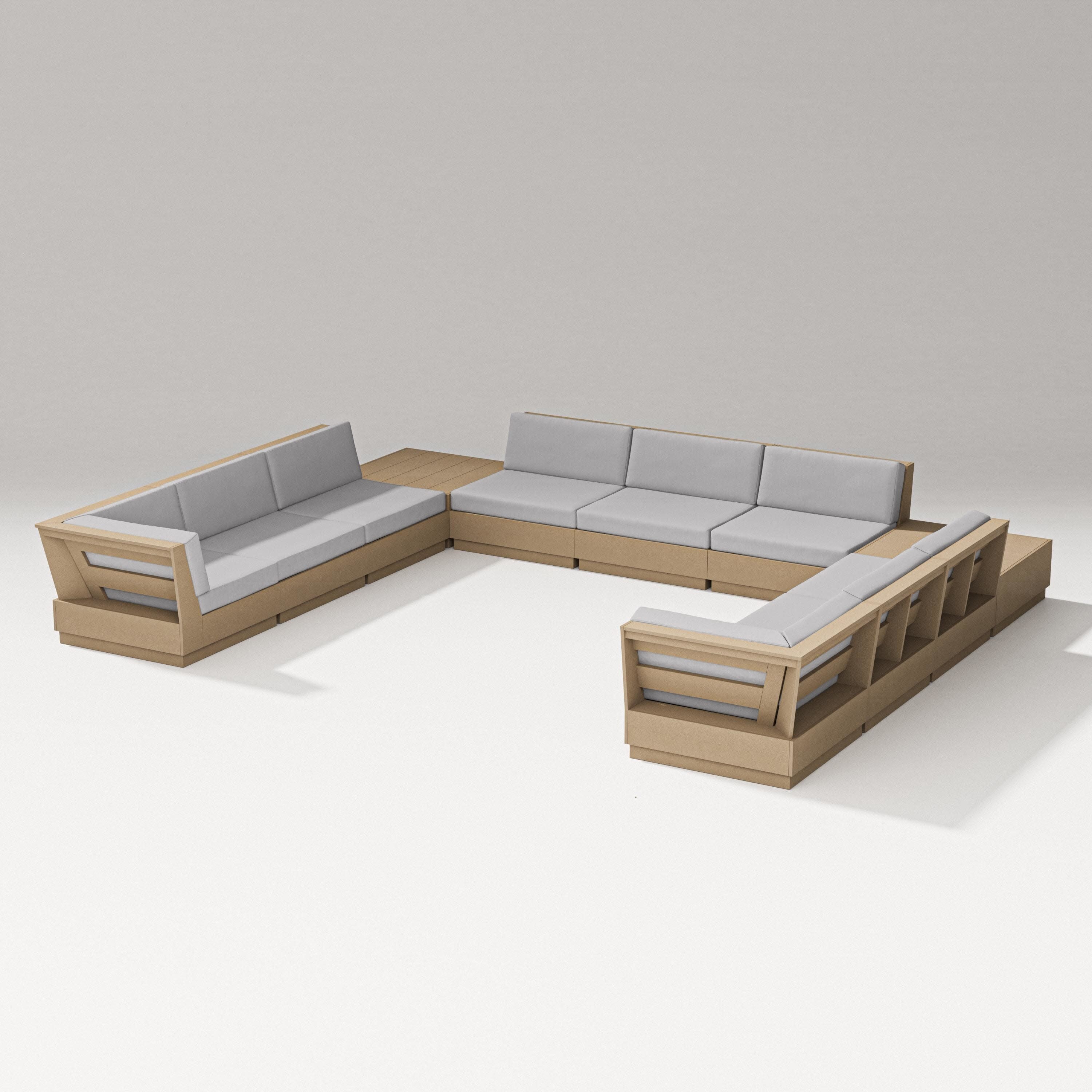 Elevate 11-Piece U-Shaped Sofa Sectional in Vintage Sahara / Granite
