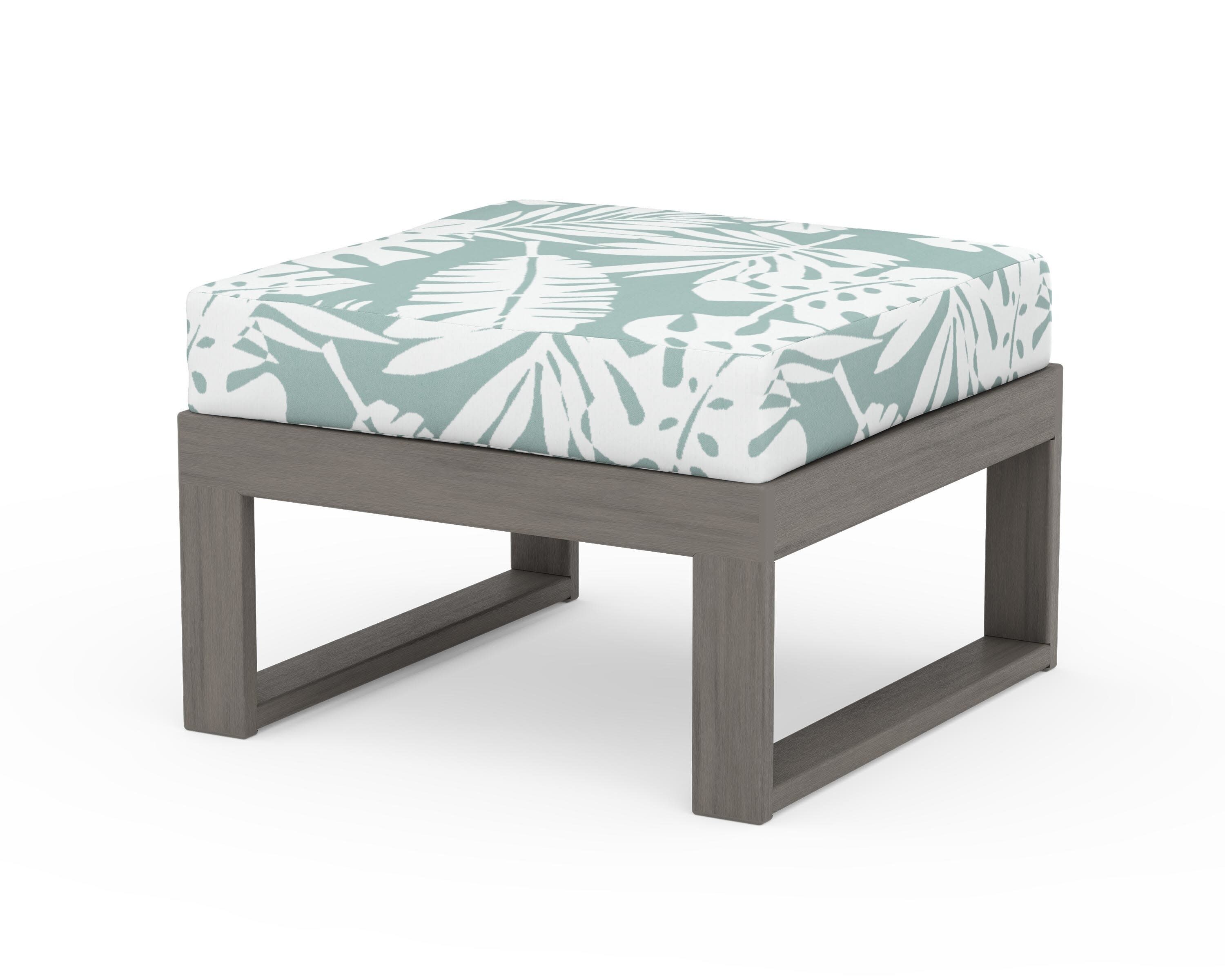 Modular Ottoman - Modern in Driftwood / Leaf Glacier Spa