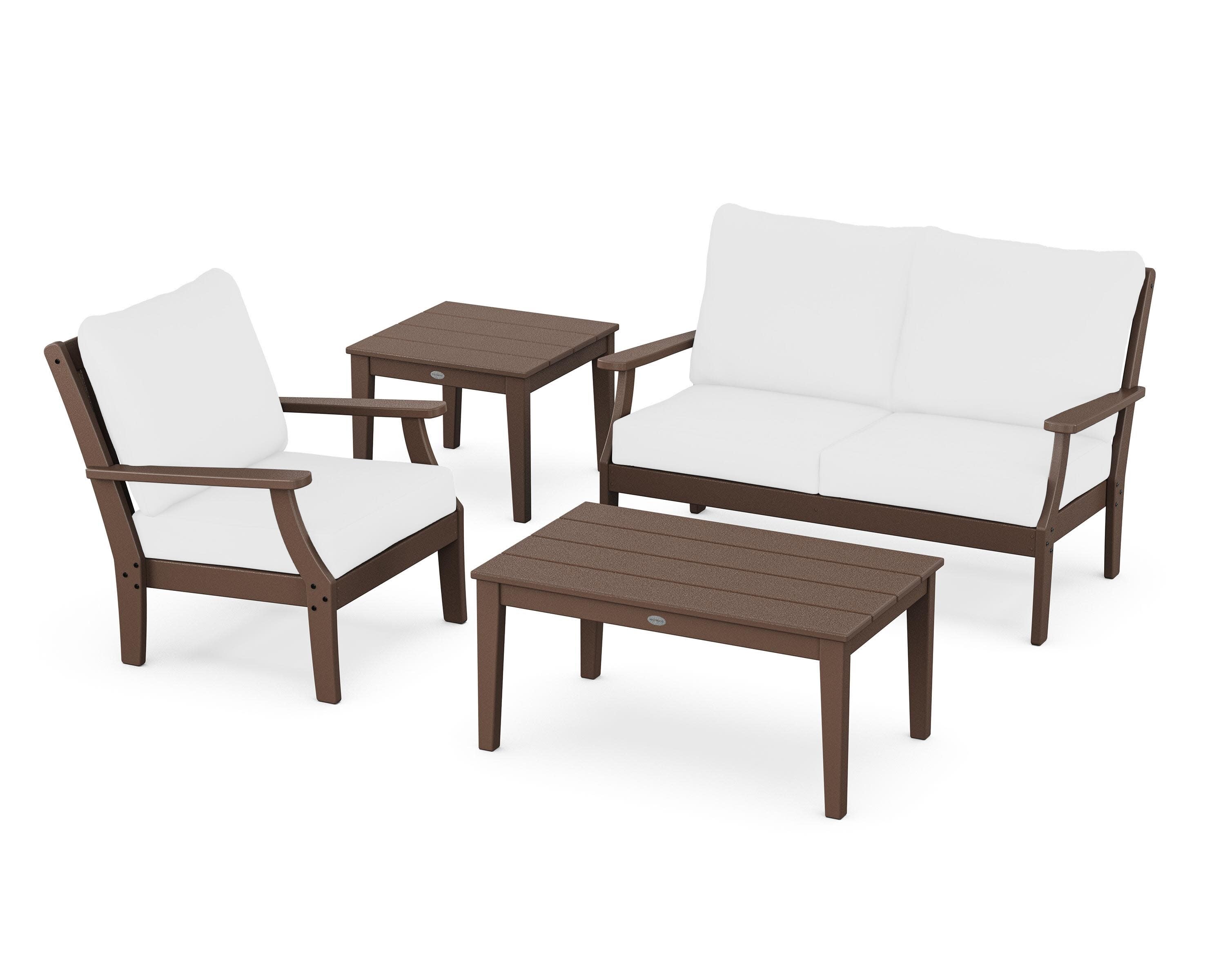 Braxton 4-Piece Deep Seating Set in Mahogany / Natural