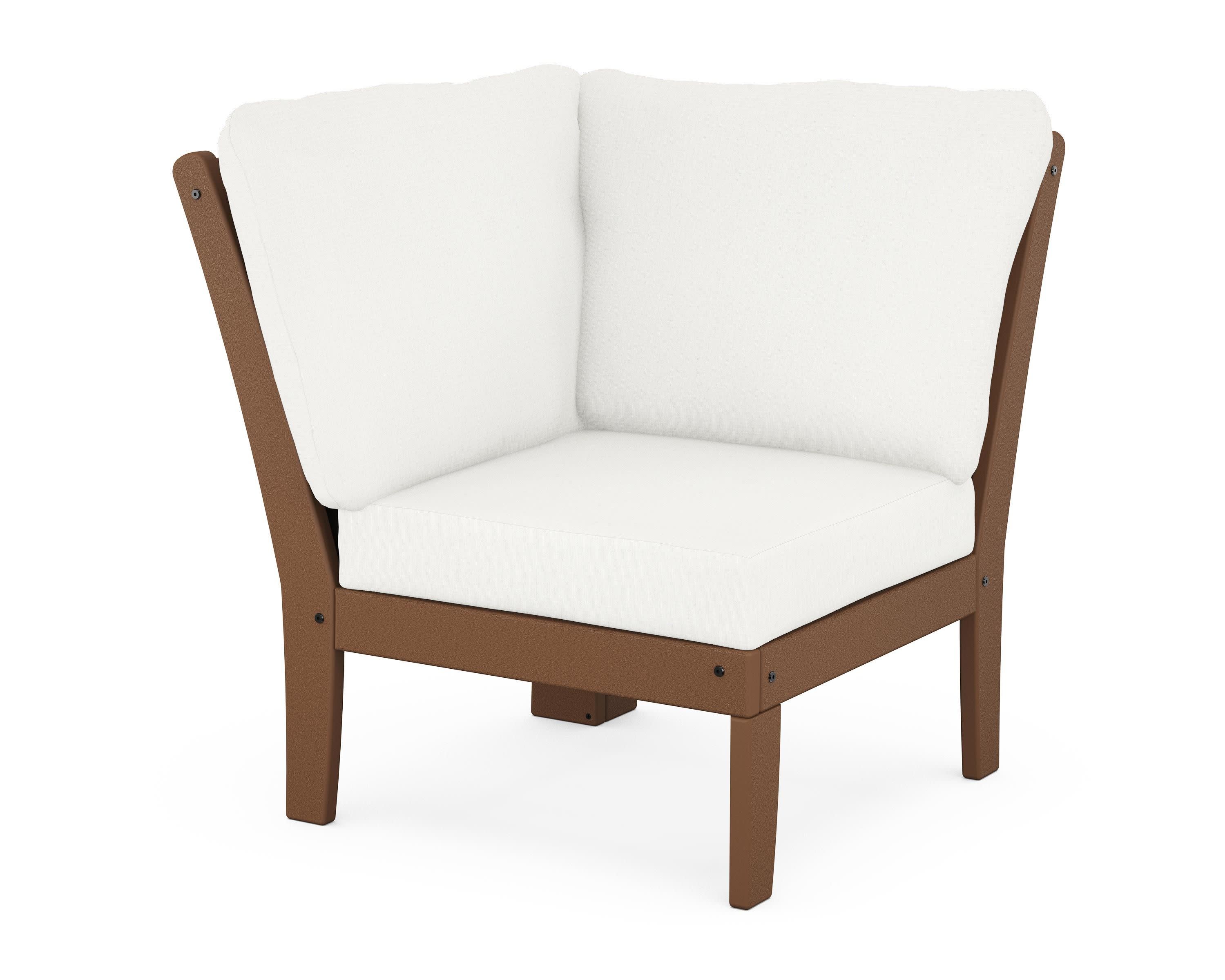 Braxton Modular Corner Chair in Teak / Natural Linen