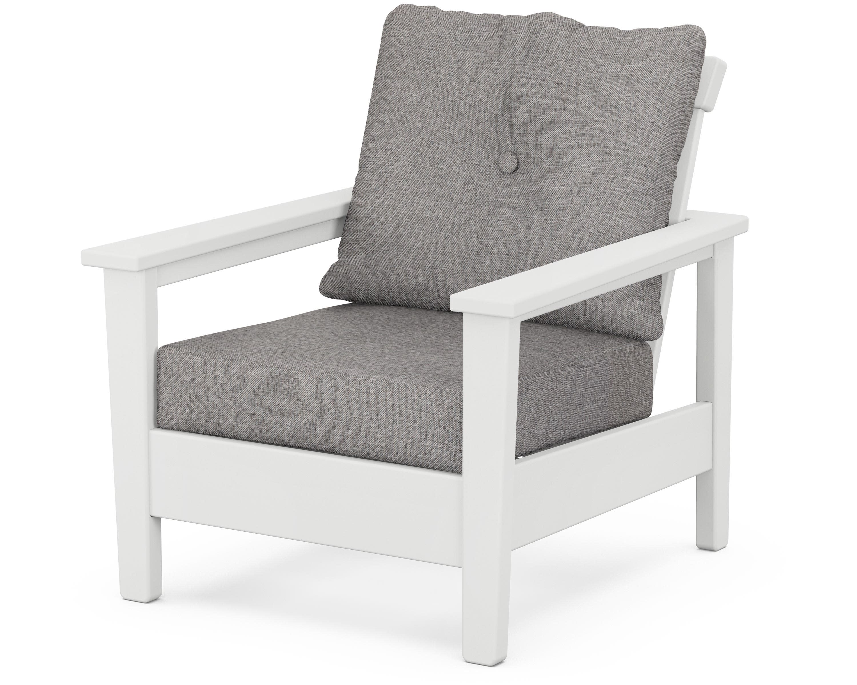 Prescott Deep Seating Chair in White / Grey Mist