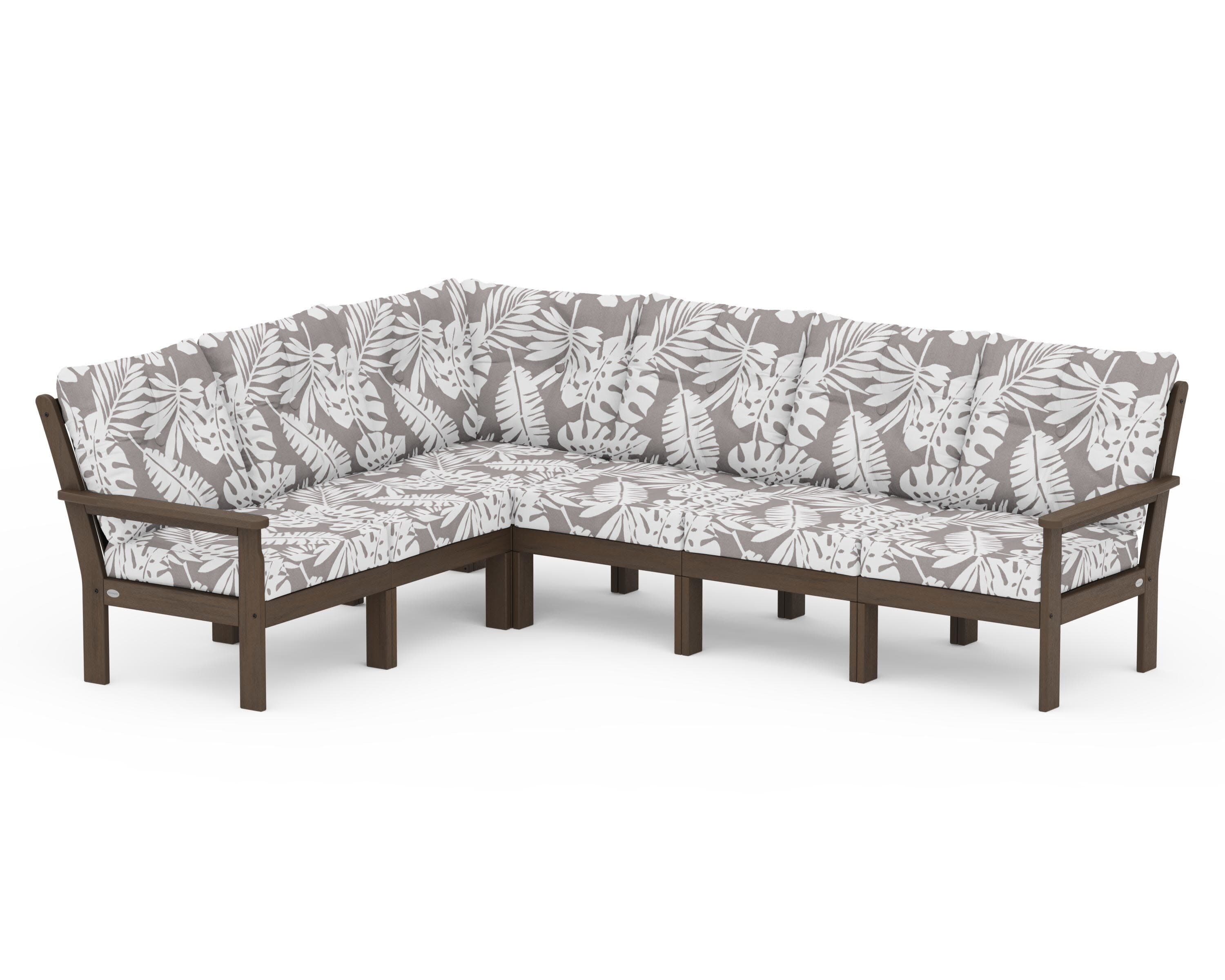 Vineyard 6-Piece Sectional in Kona / Leaf Grey Mist