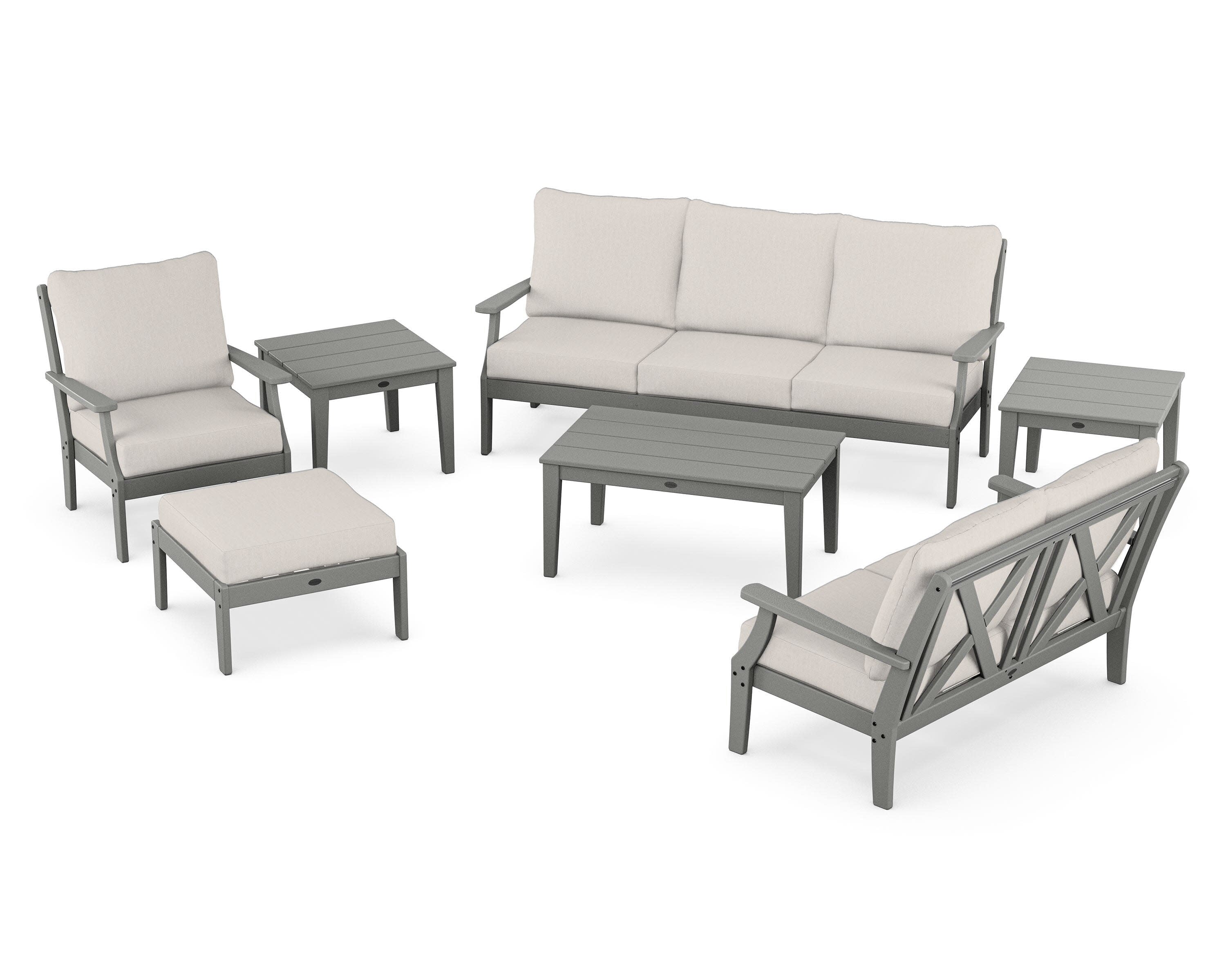 Braxton 7-Piece Deep Seating Set in Slate Grey / Cast Ash