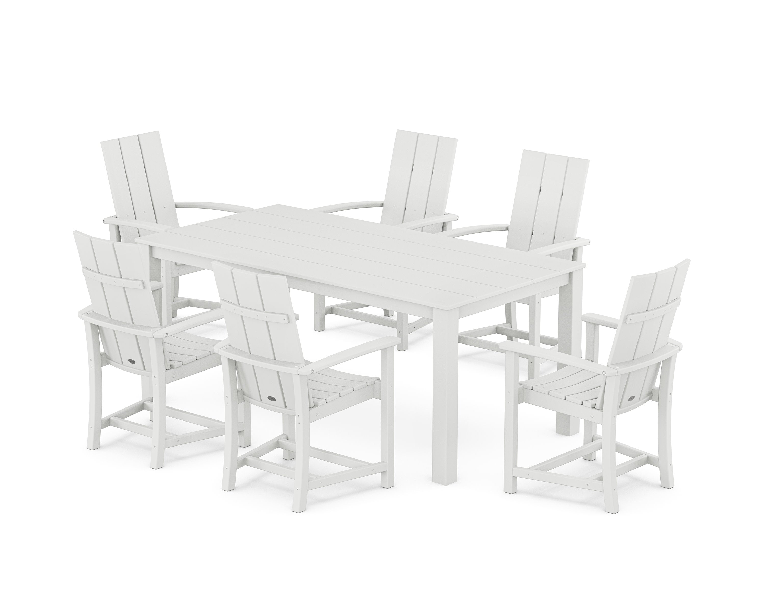 Modern Adirondack 7-Piece Parsons Dining Set in White