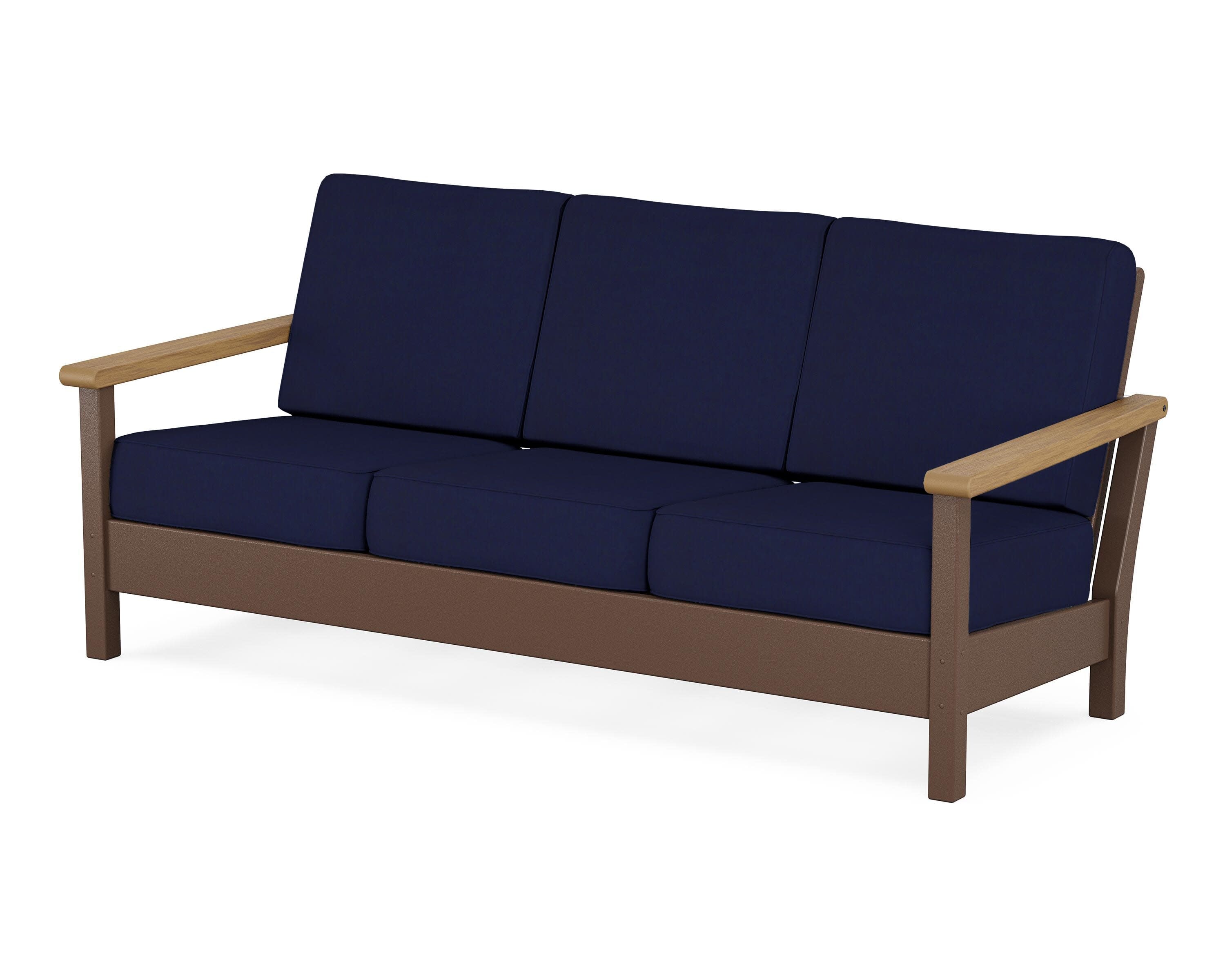 Harbour Deep Seating Sofa in Mahogany / Natural / Navy