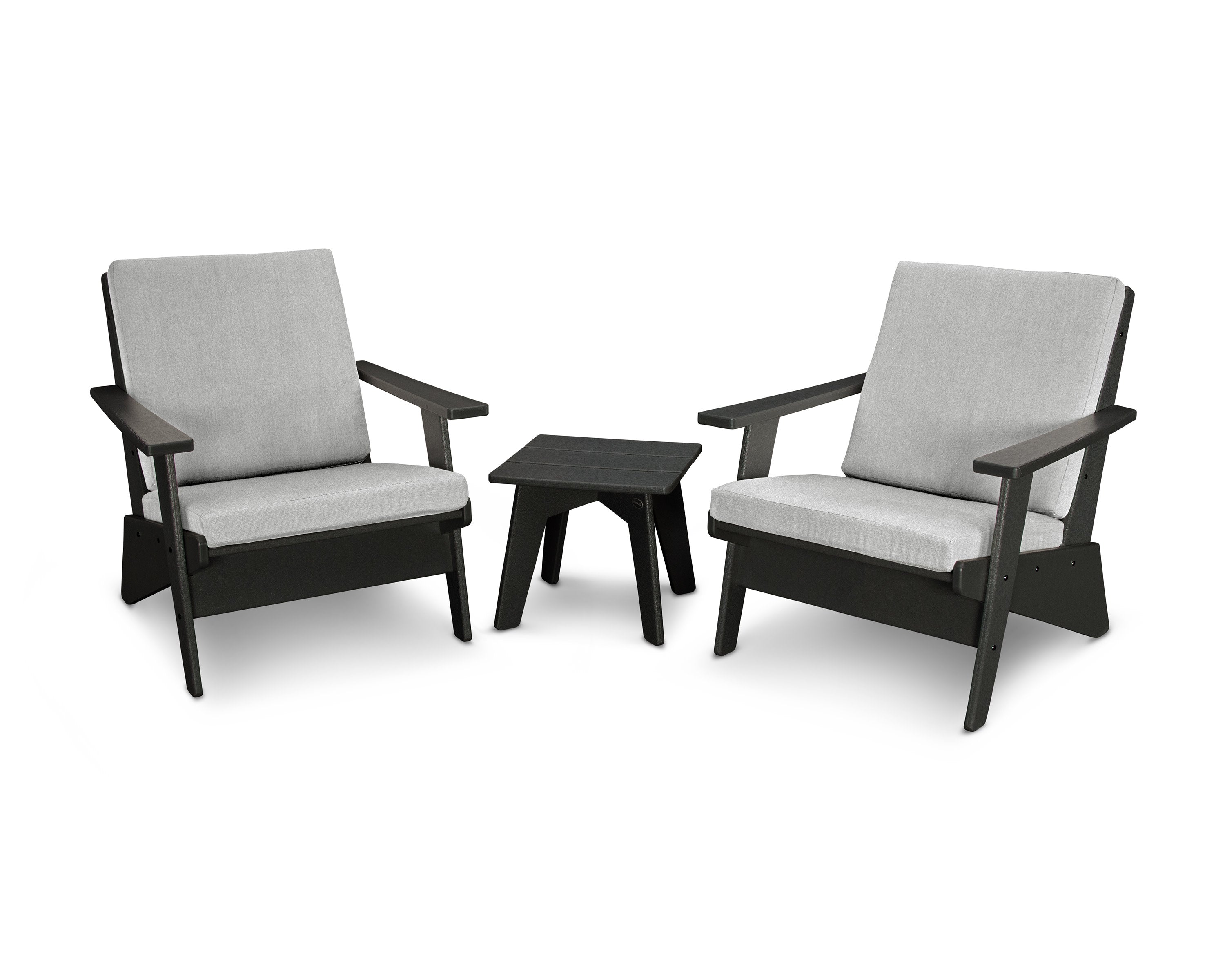 Riviera Modern Lounge 3-Piece Set in Black / Granite