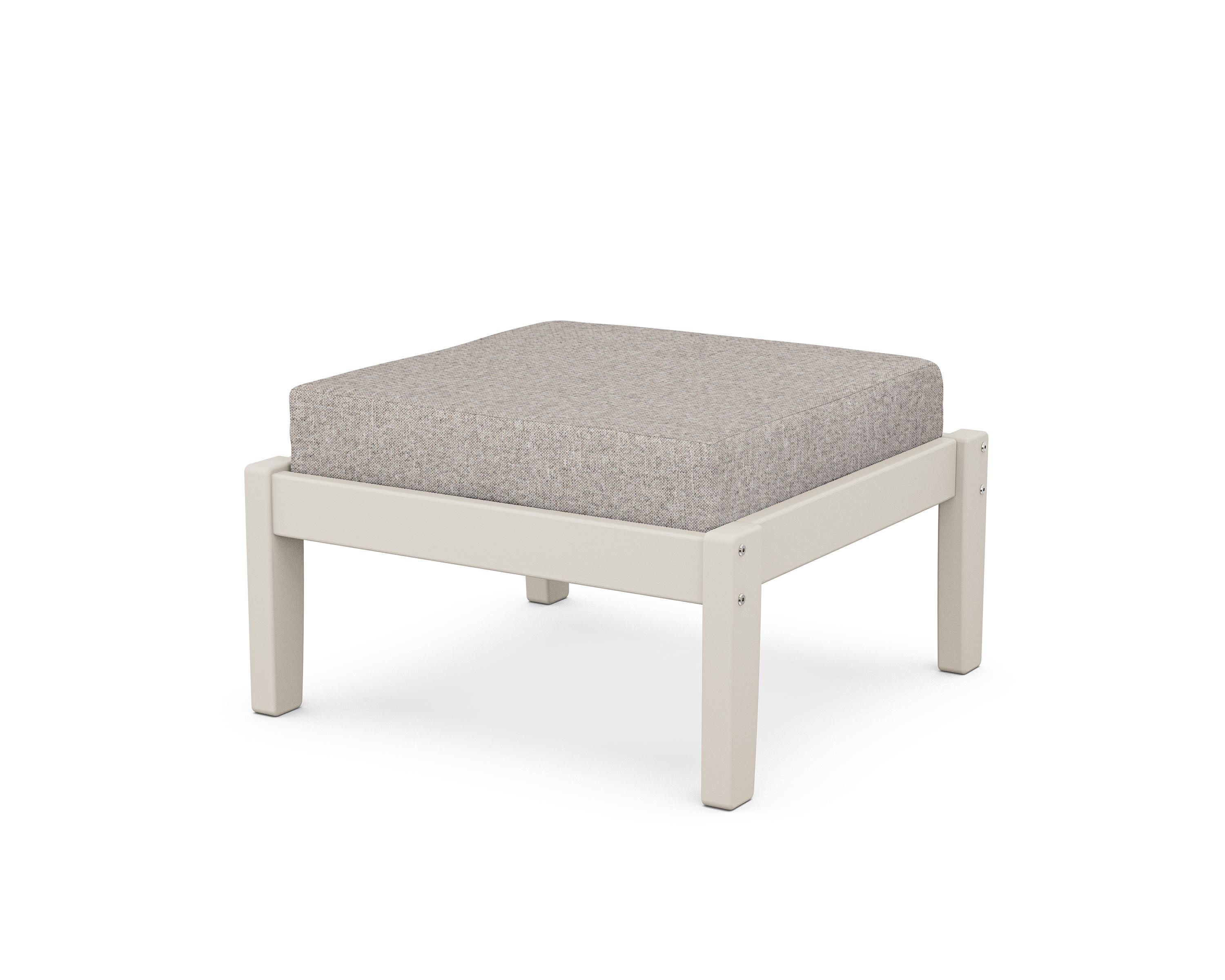 Deep Seating Ottoman in Sand / Weathered Tweed
