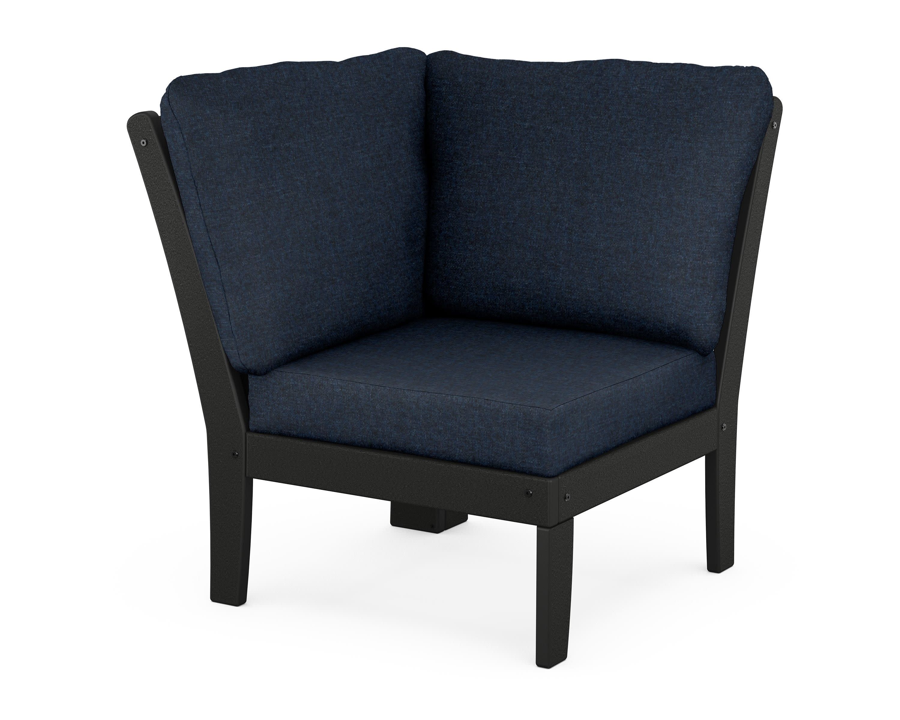 Braxton Modular Corner Chair in Black / Marine Indigo