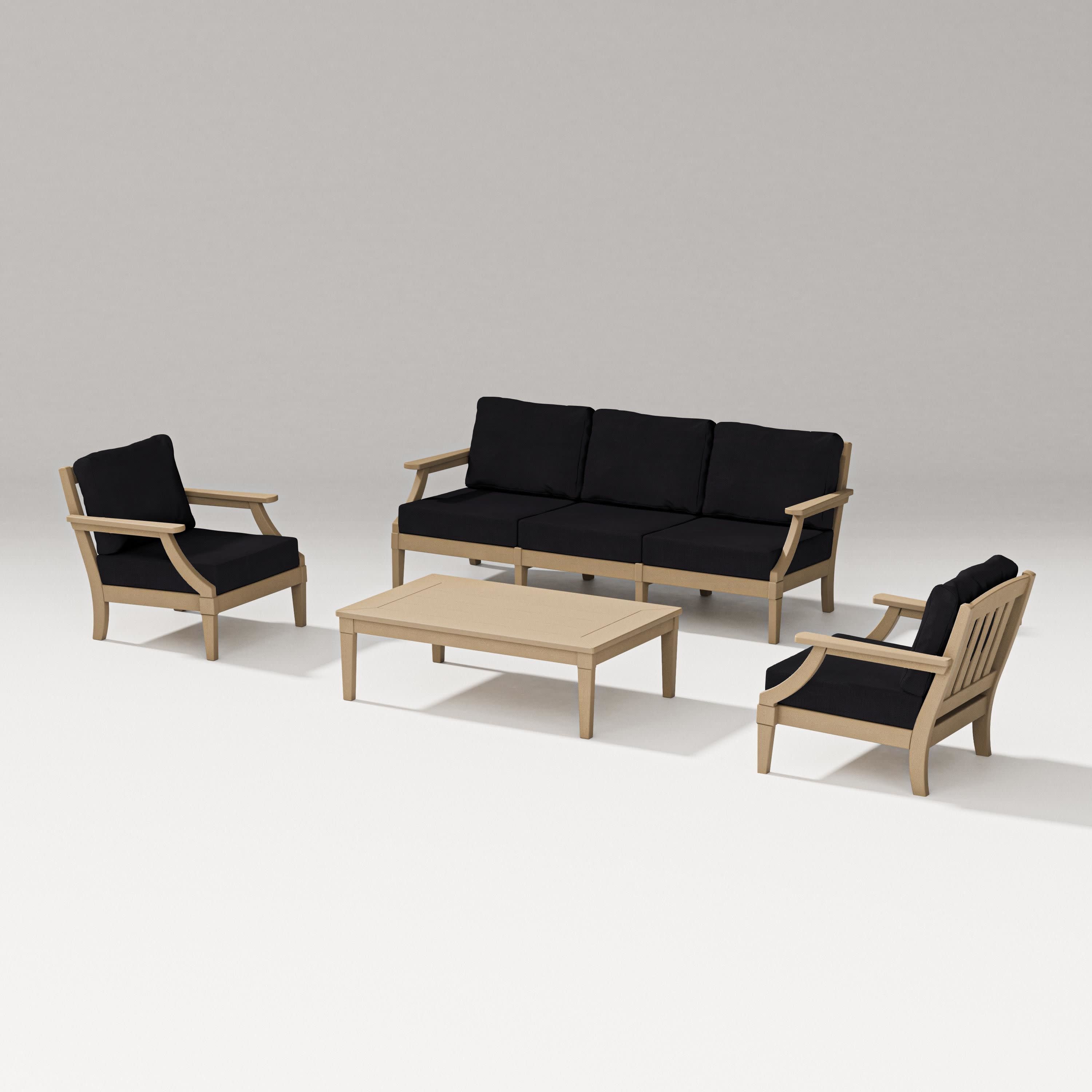 Estate 4-Piece Lounge Sofa Set in Vintage Sahara / Midnight Linen