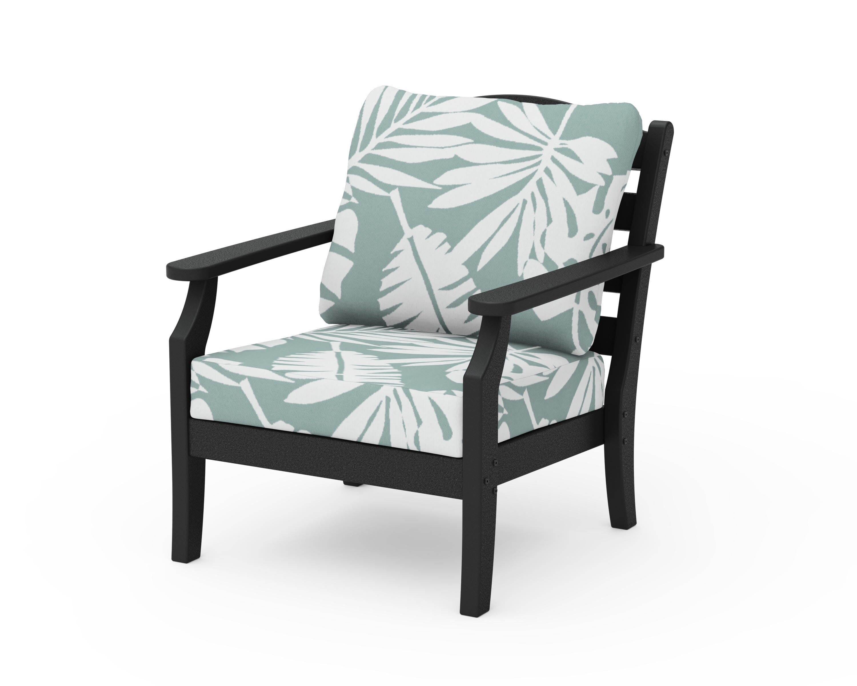 Savannah Deep Seating Chair in Black / Leaf Glacier Spa