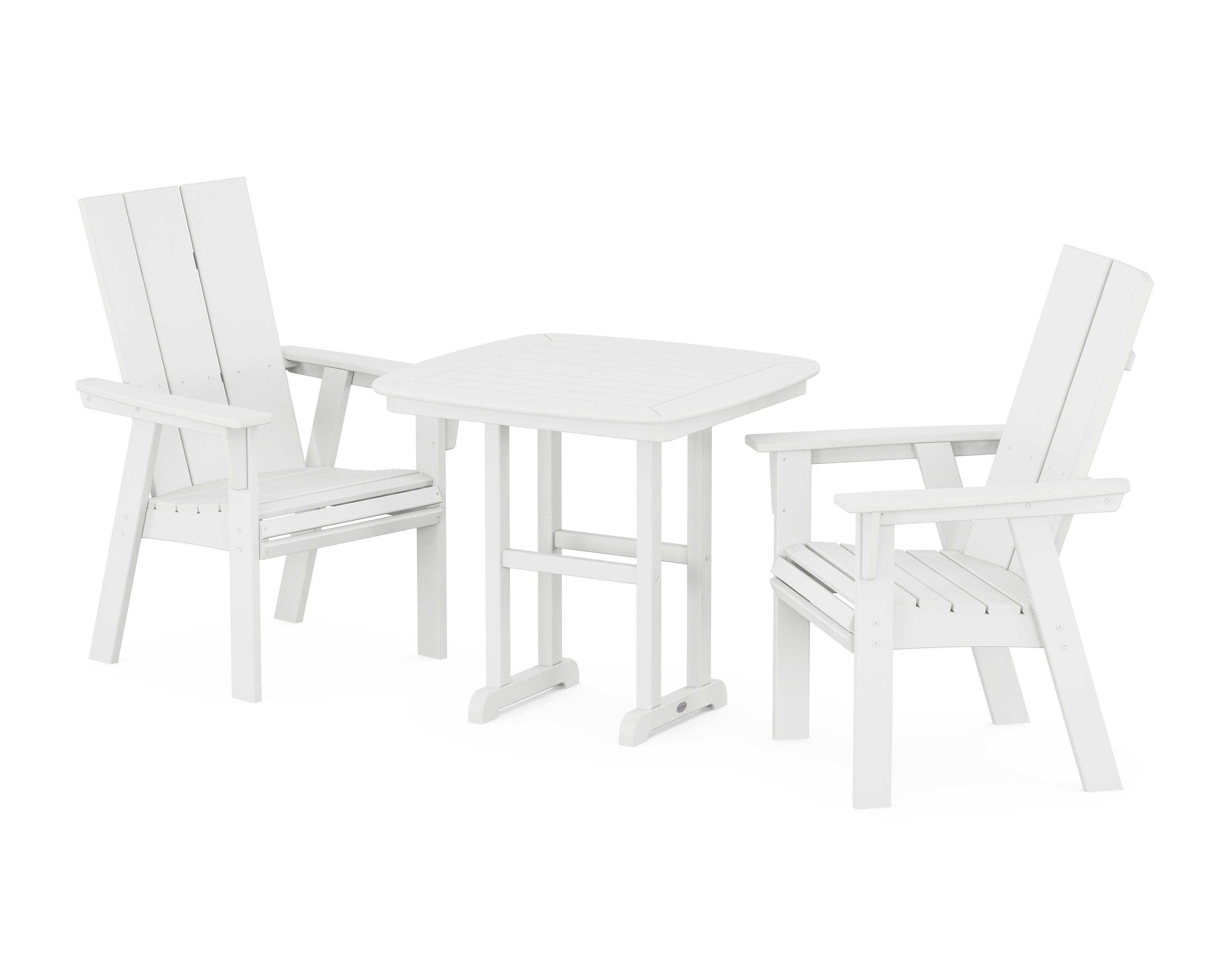 Modern Adirondack 3-Piece Dining Set in White