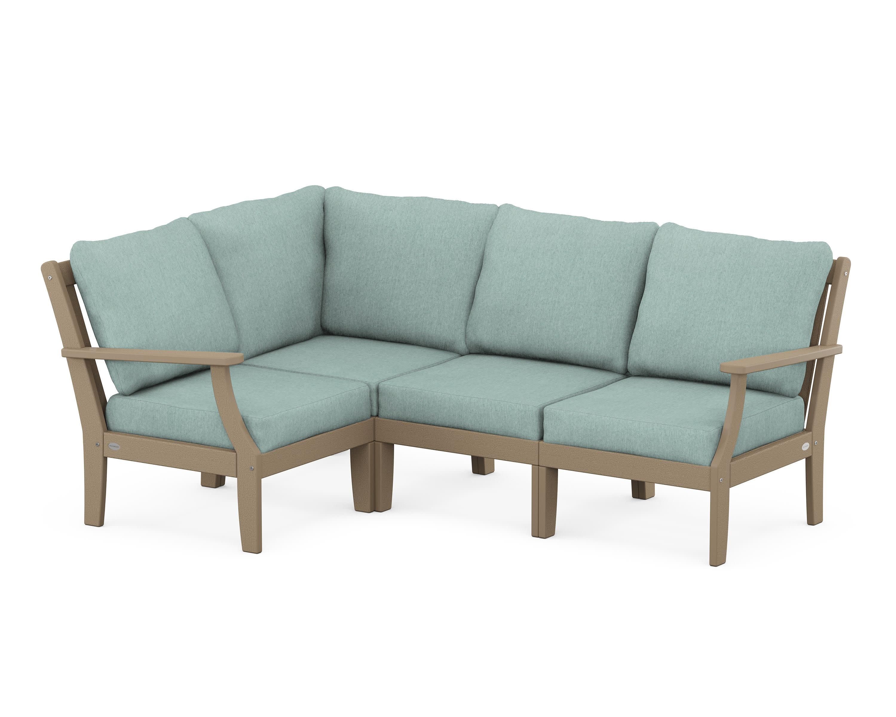 Braxton Modular 4-Piece Deep Seating Set in Vintage Sahara / Glacier Spa