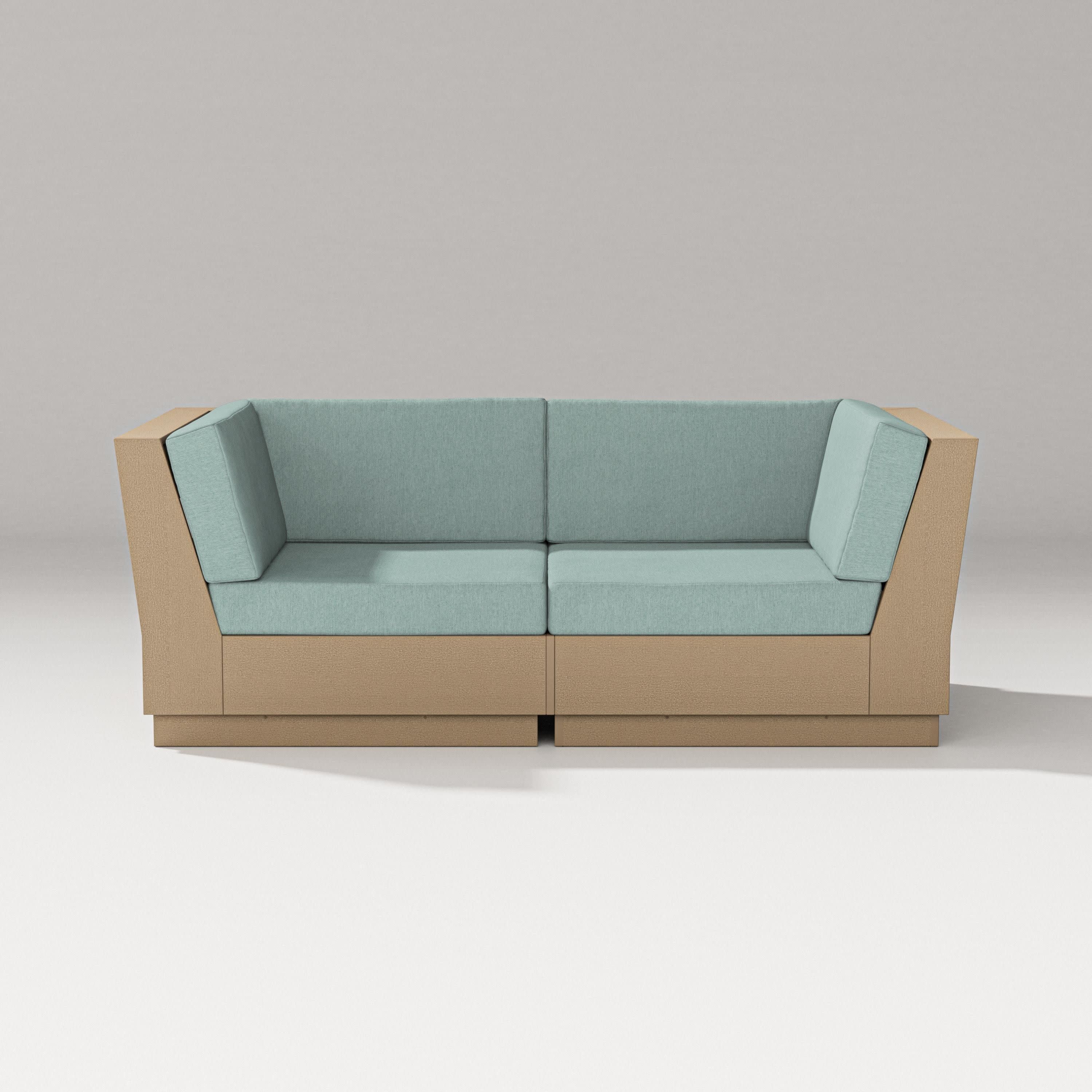 Elevate Loveseat Sectional in Vintage Sahara / Glacier Spa