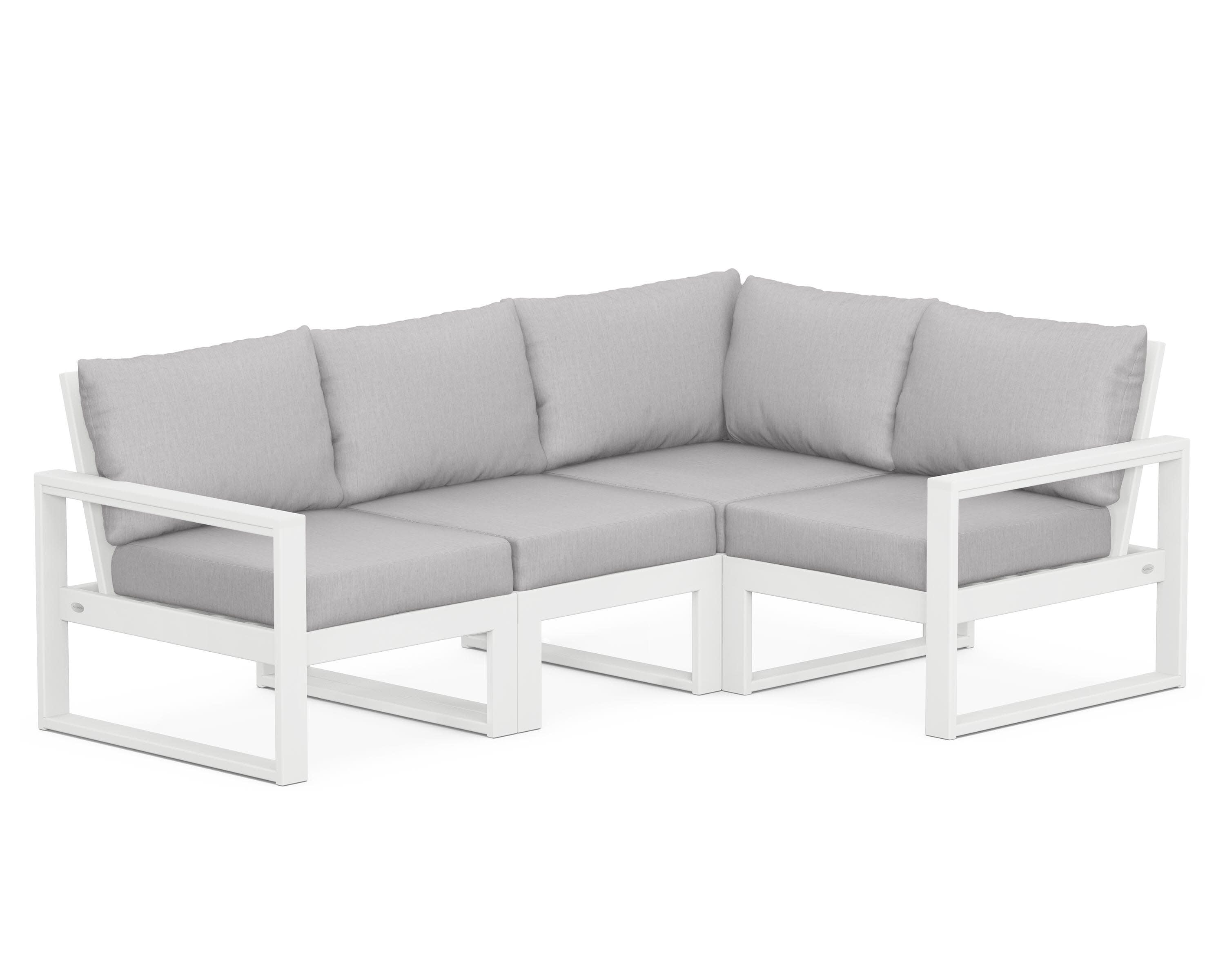 EDGE 4-Piece Modular Deep Seating Set in White / Granite