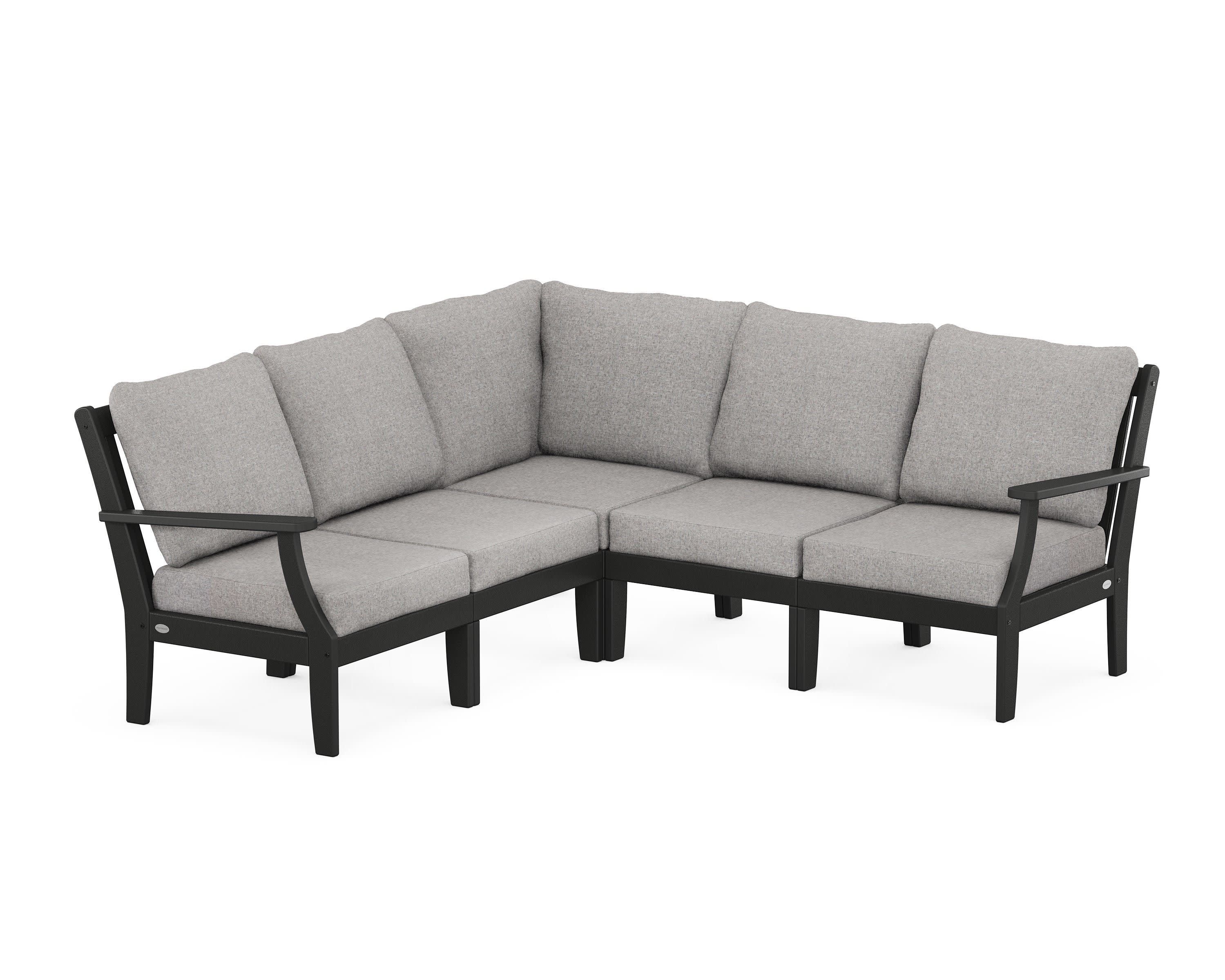 Braxton Modular 5-Piece Deep Seating Set in Black / Grey Mist