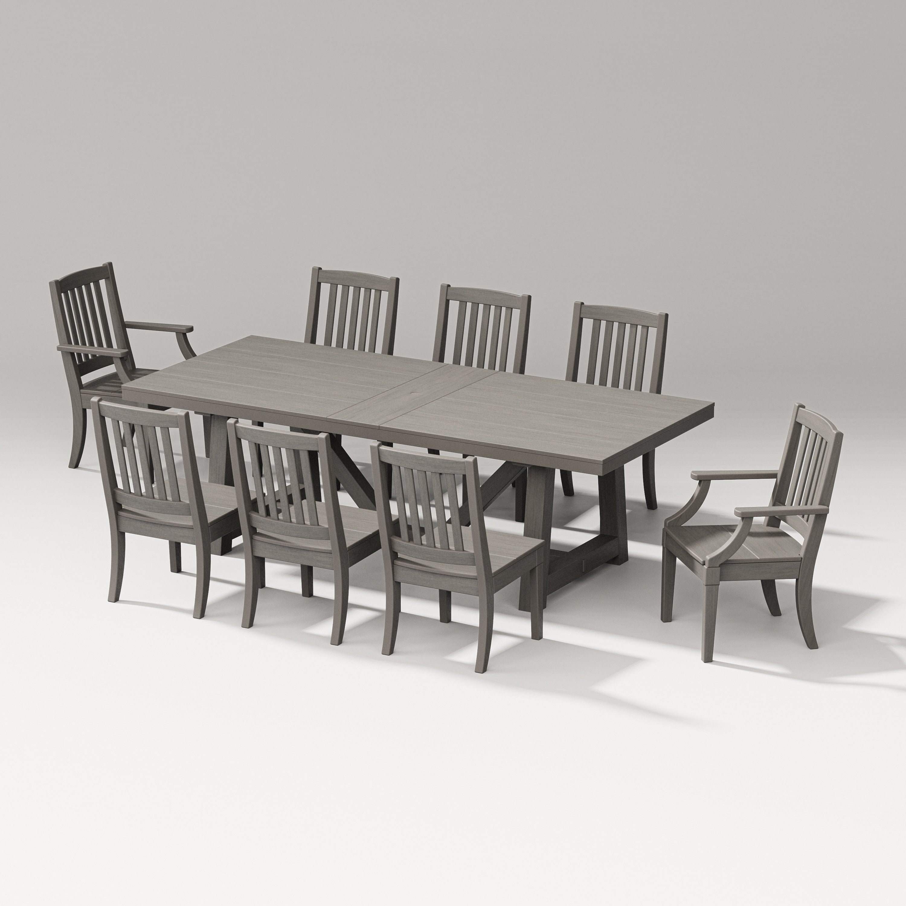 Estate 9-Piece A-Frame Table Dining Set in Driftwood