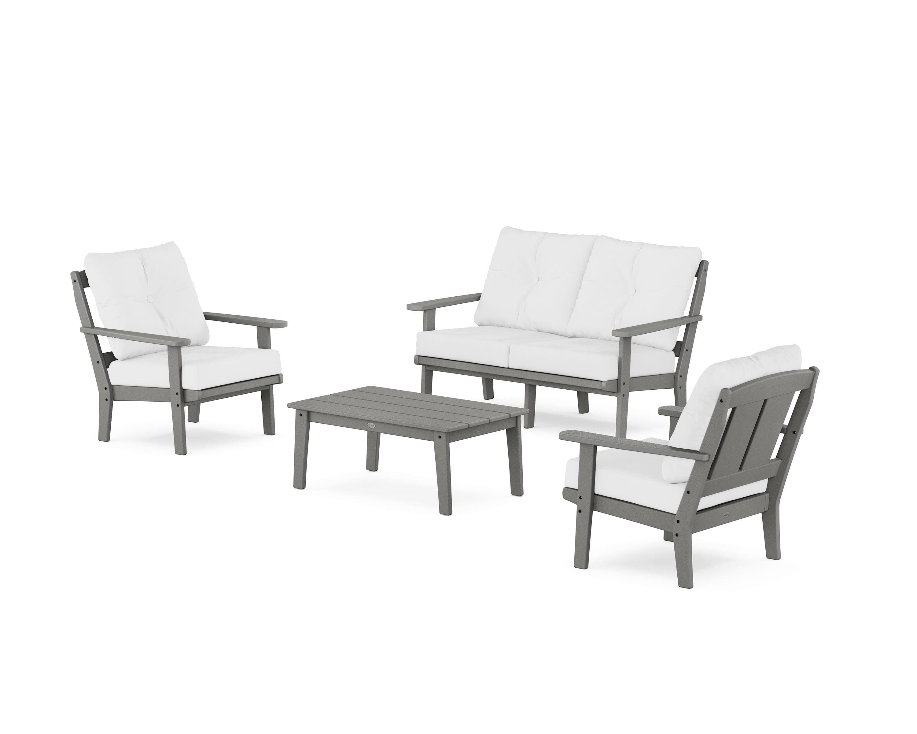 Mission 4-Piece Deep Seating Set with Loveseat in Slate Grey / Natural