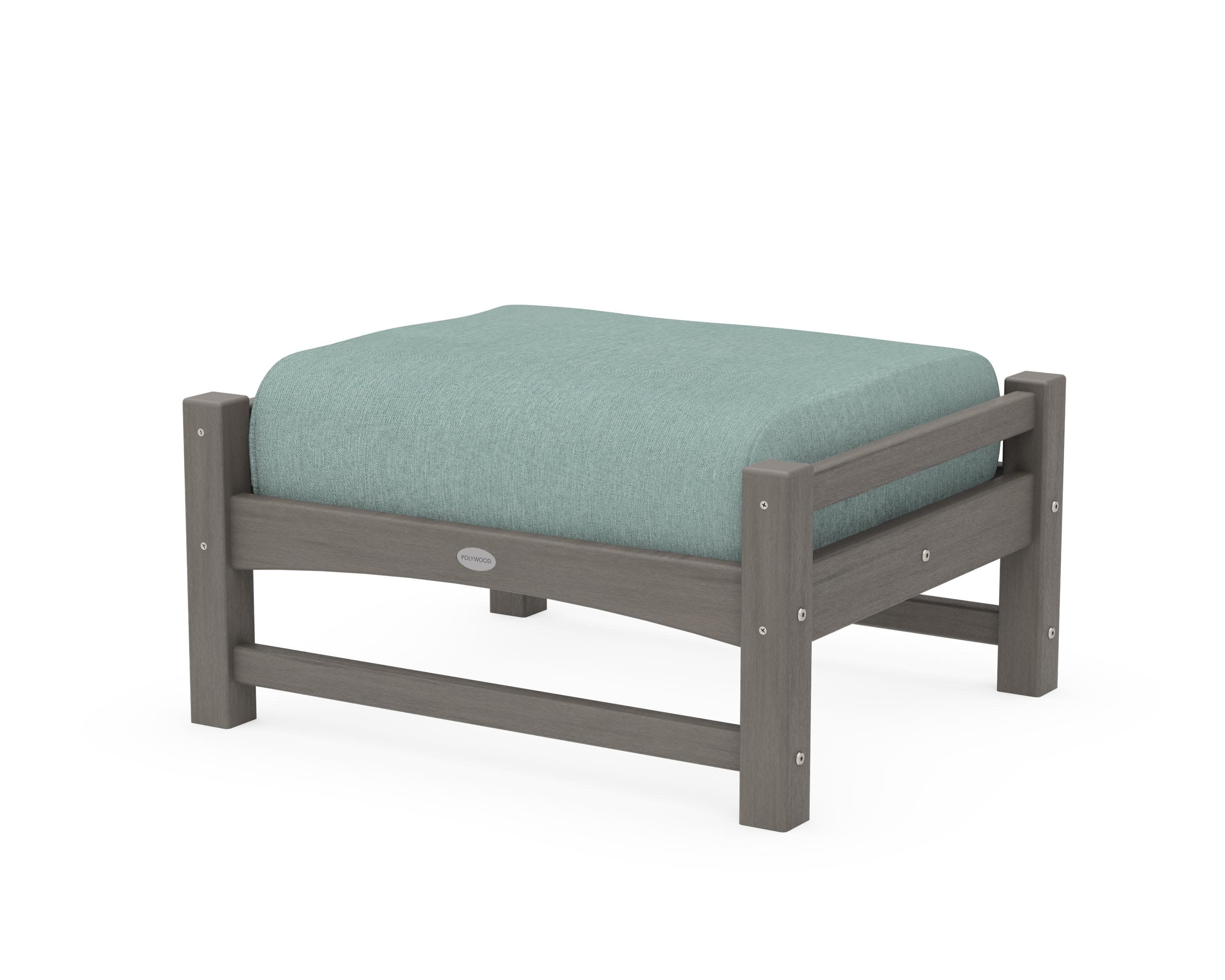 Club Ottoman in Driftwood / Glacier Spa