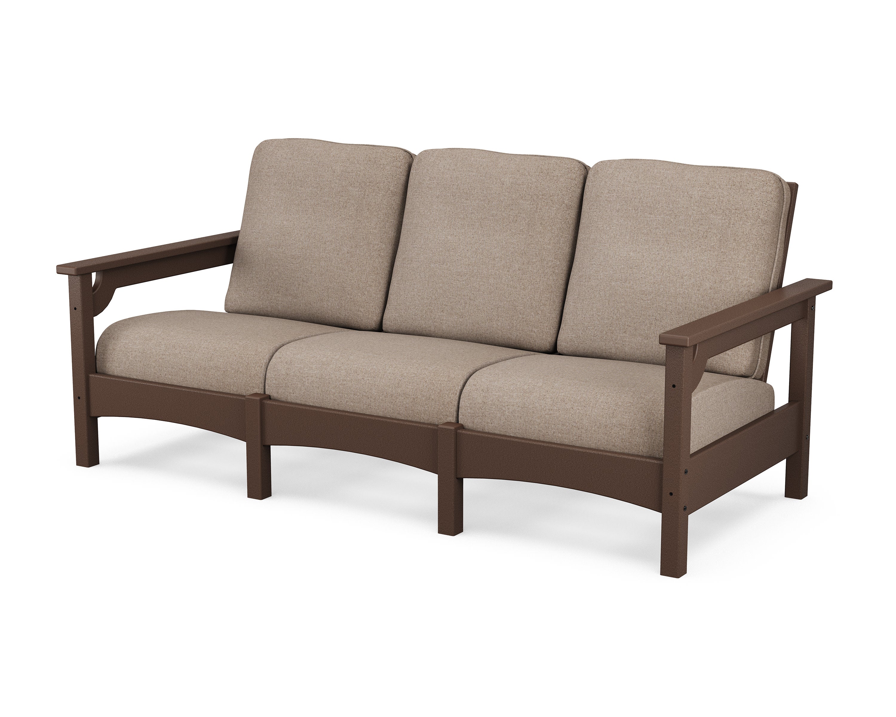 Club Sofa in Mahogany / Spiced Burlap
