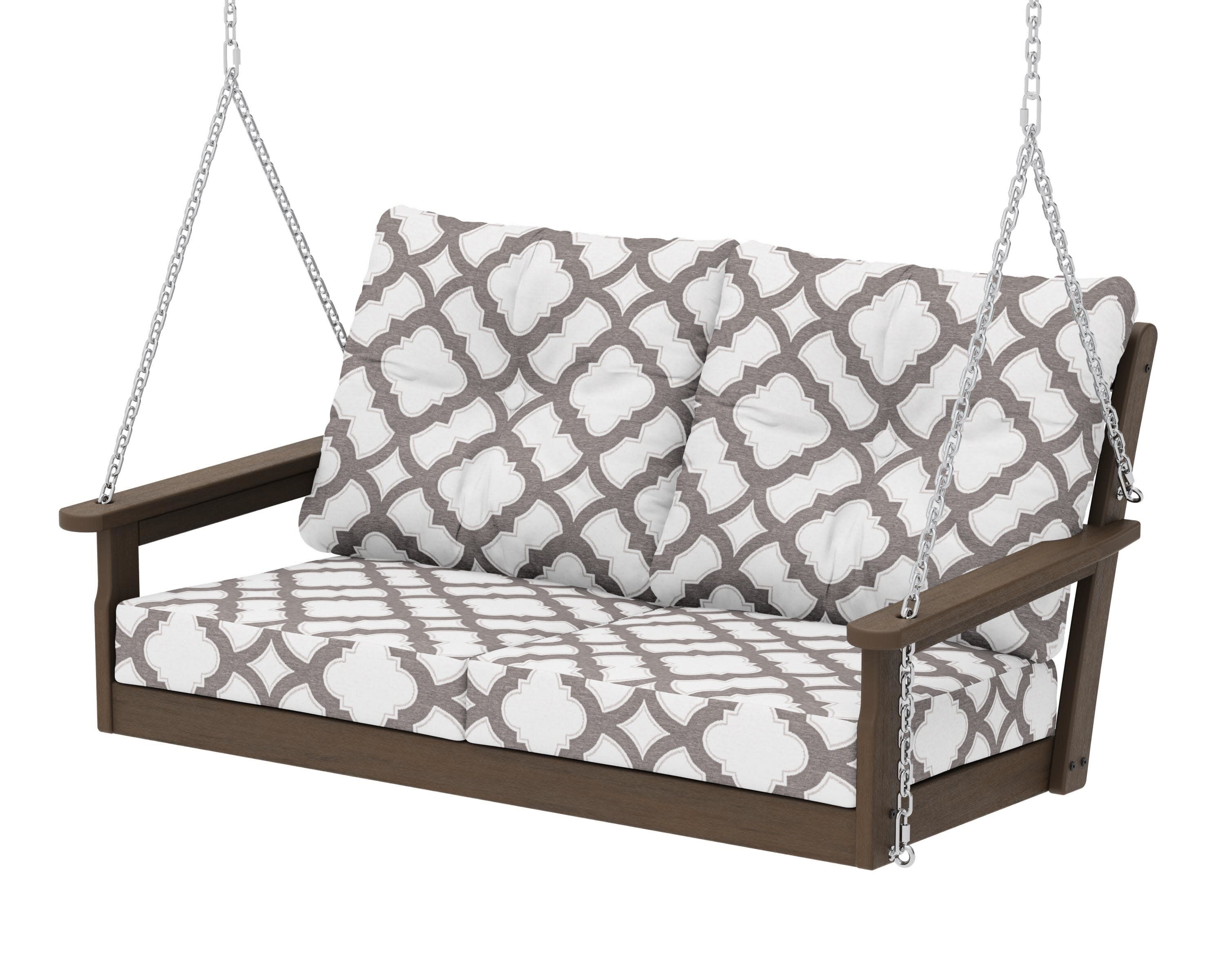 Vineyard Deep Seating Swing in Kona / Trellis Grey Mist