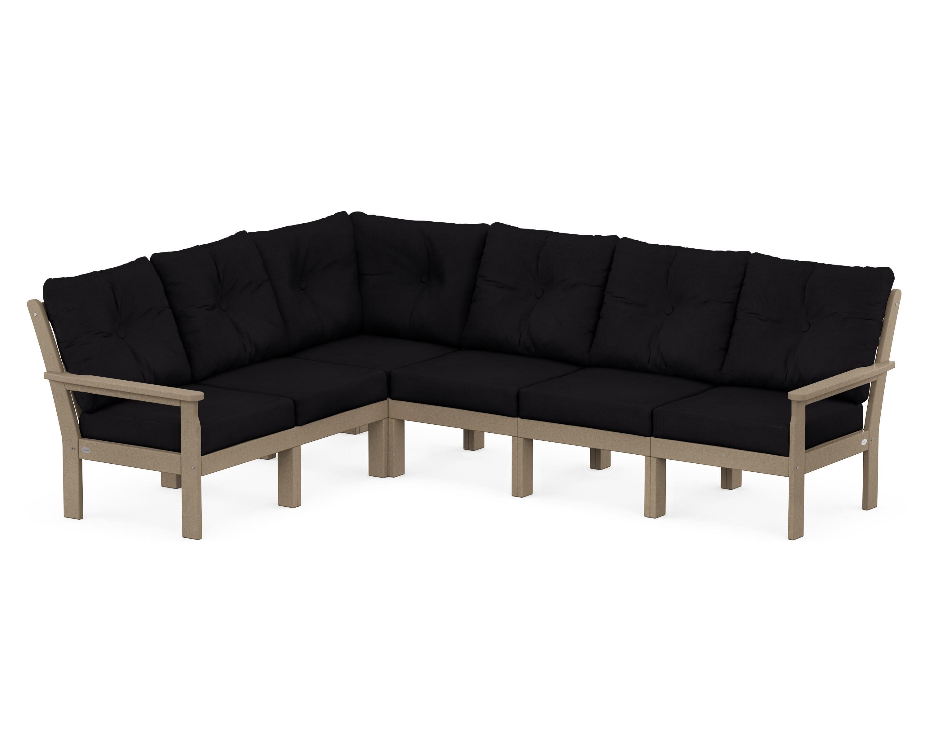 Vineyard 6-Piece Sectional in Vintage Sahara / Midnight Linen