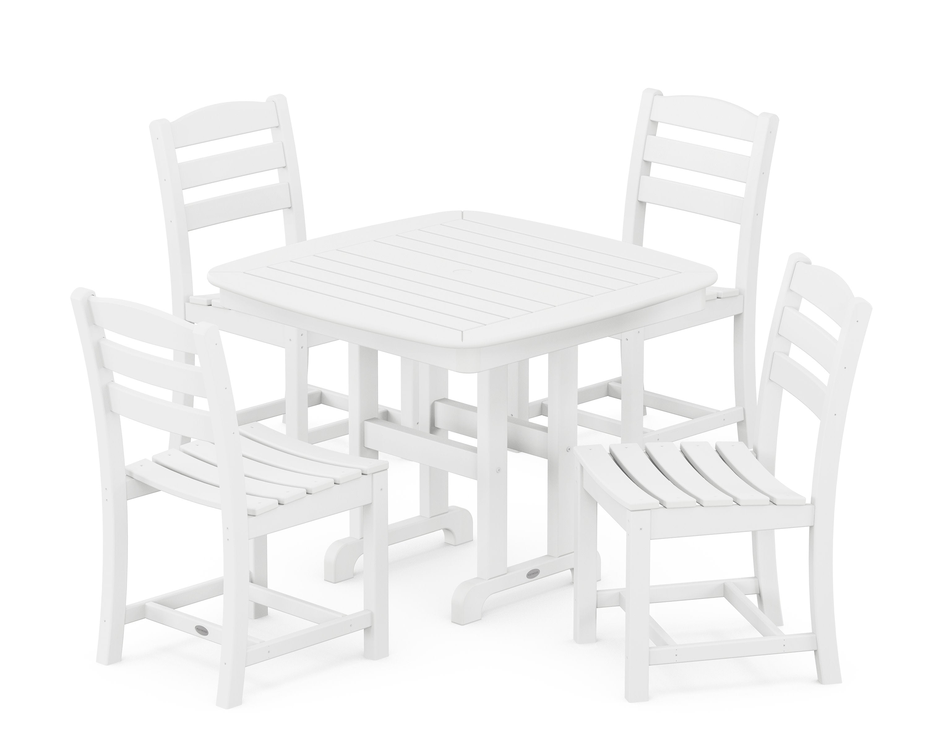 La Casa Caf 5-Piece Side Chair Dining Set in White