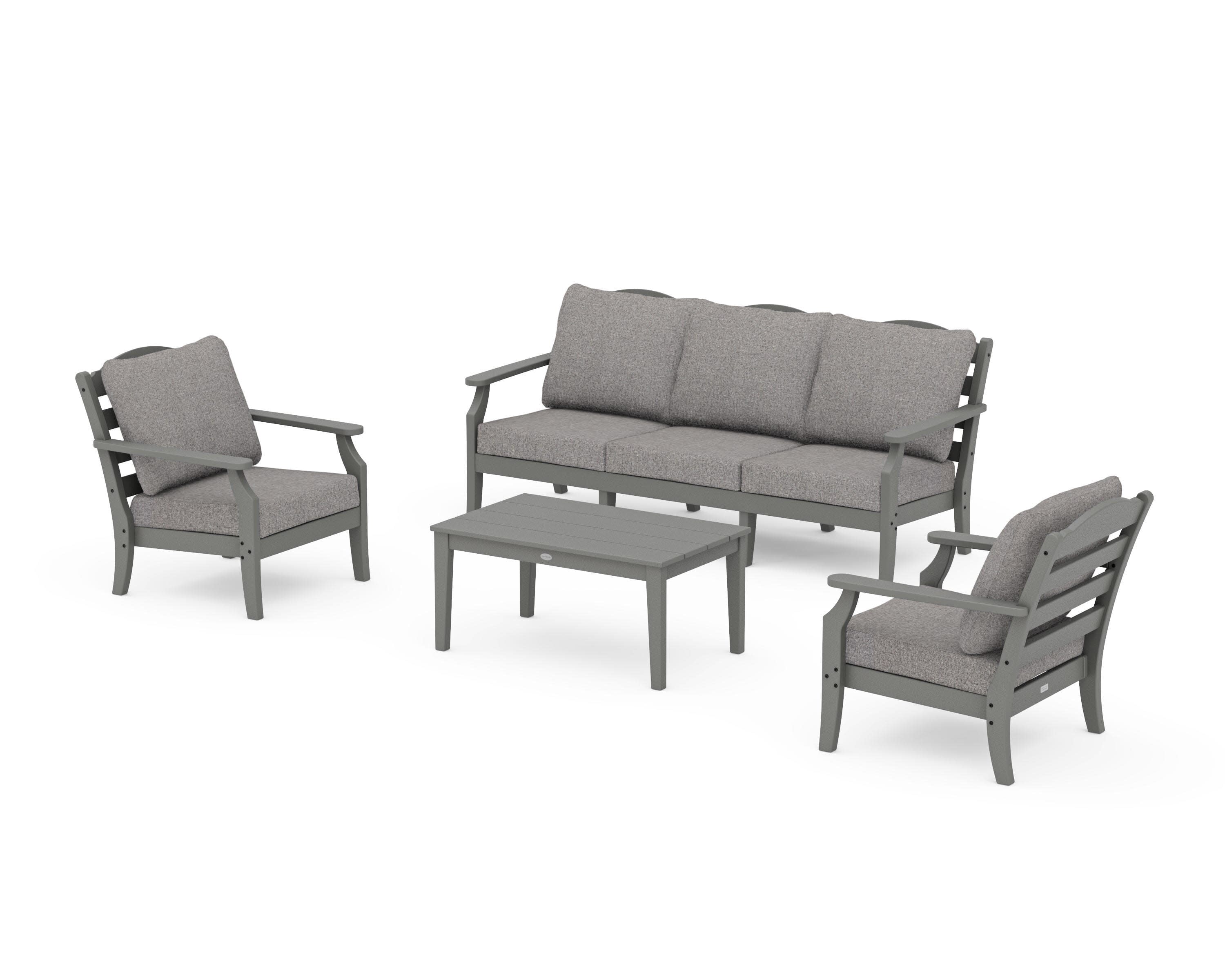Savannah 4-Piece Deep Seating Set with Sofa in Slate Grey / Grey Mist