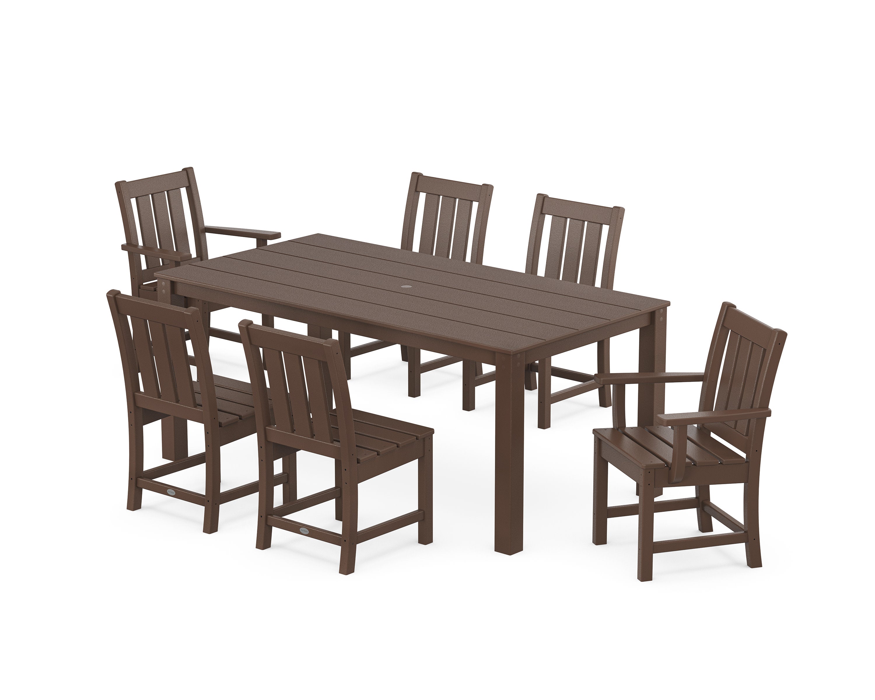 Oxford 7-Piece Parsons Dining Set in Mahogany