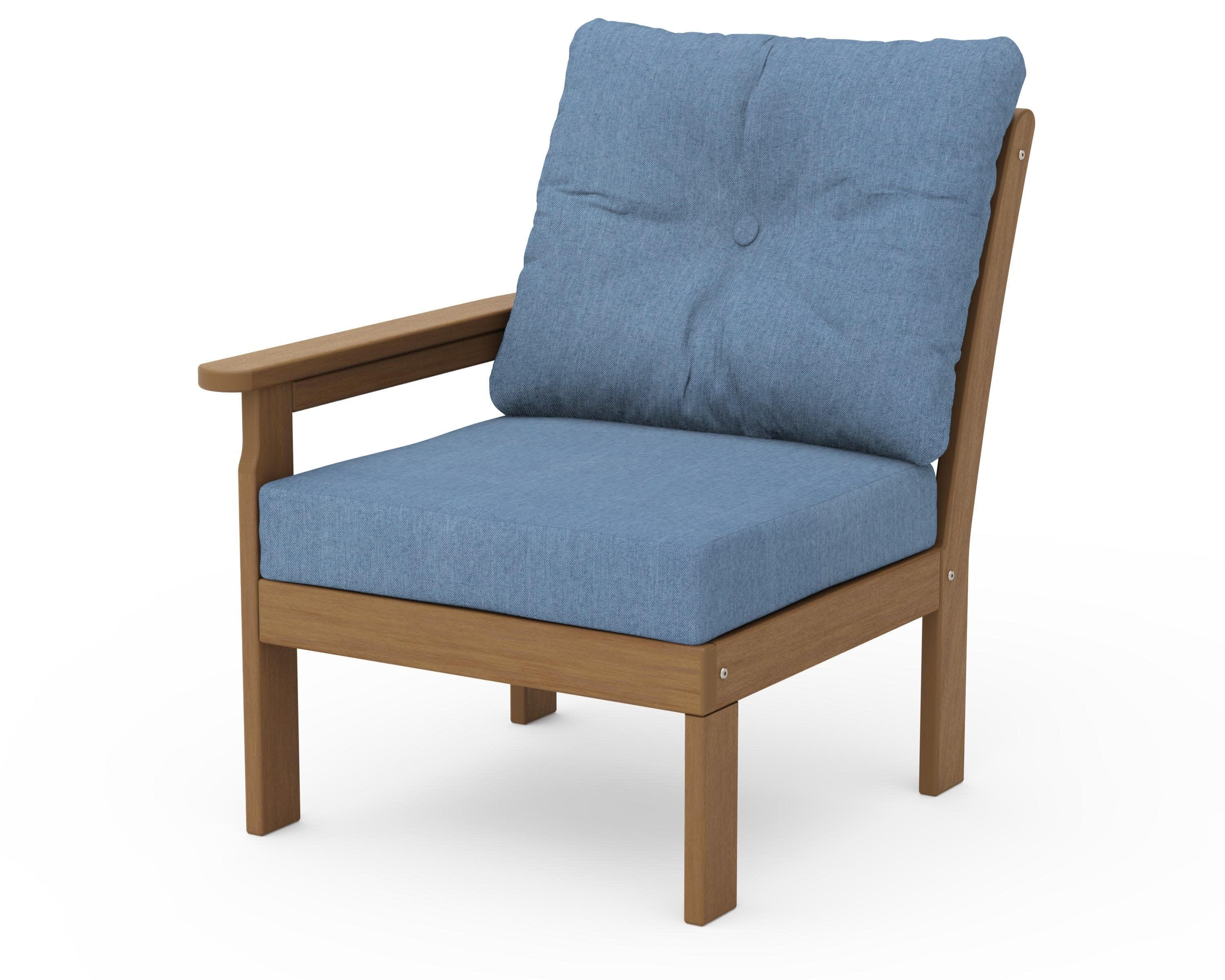 Vineyard Modular Left Arm Chair in Natural / Sky Blue