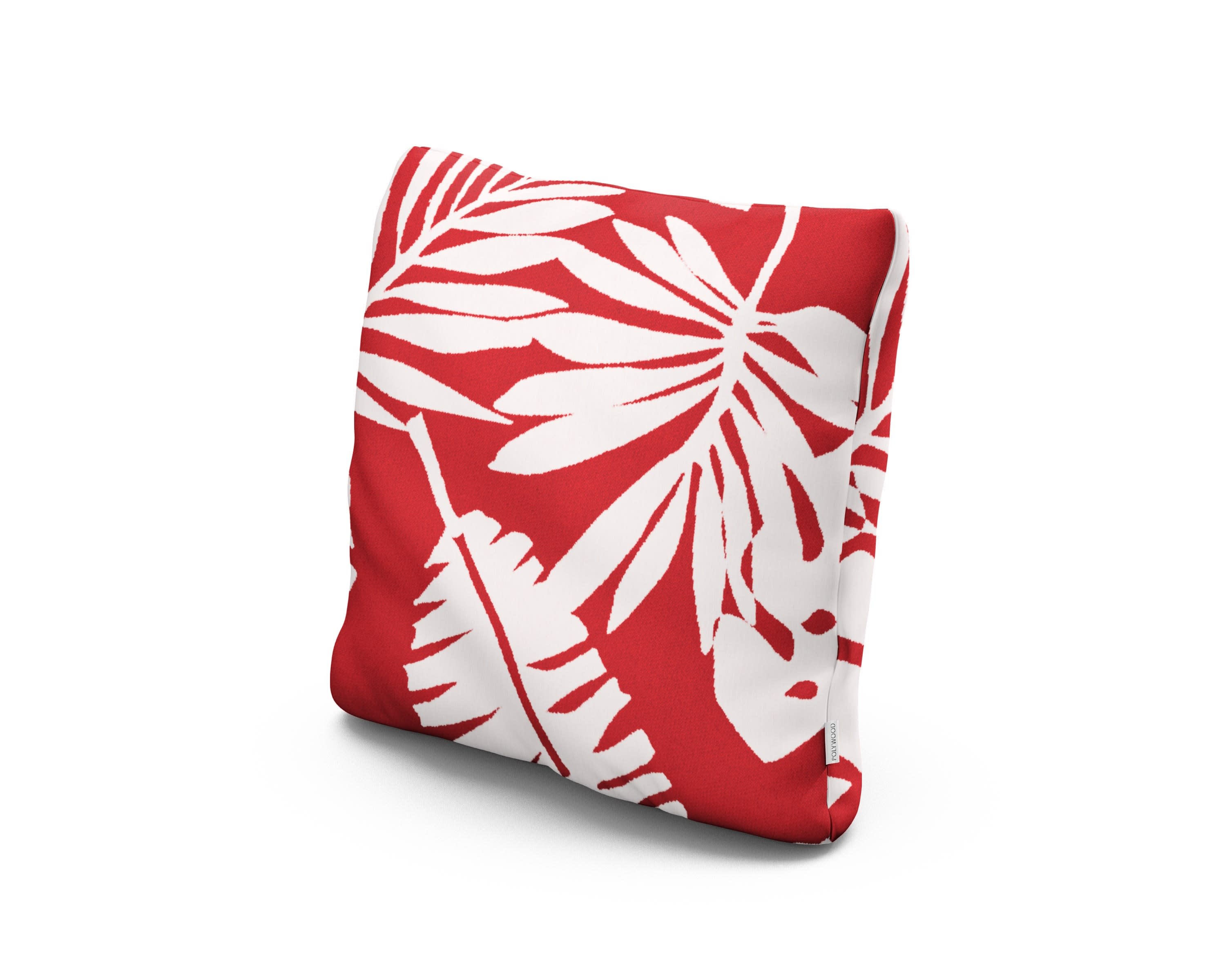 18" Outdoor Throw Pillow in Leaf Crimson