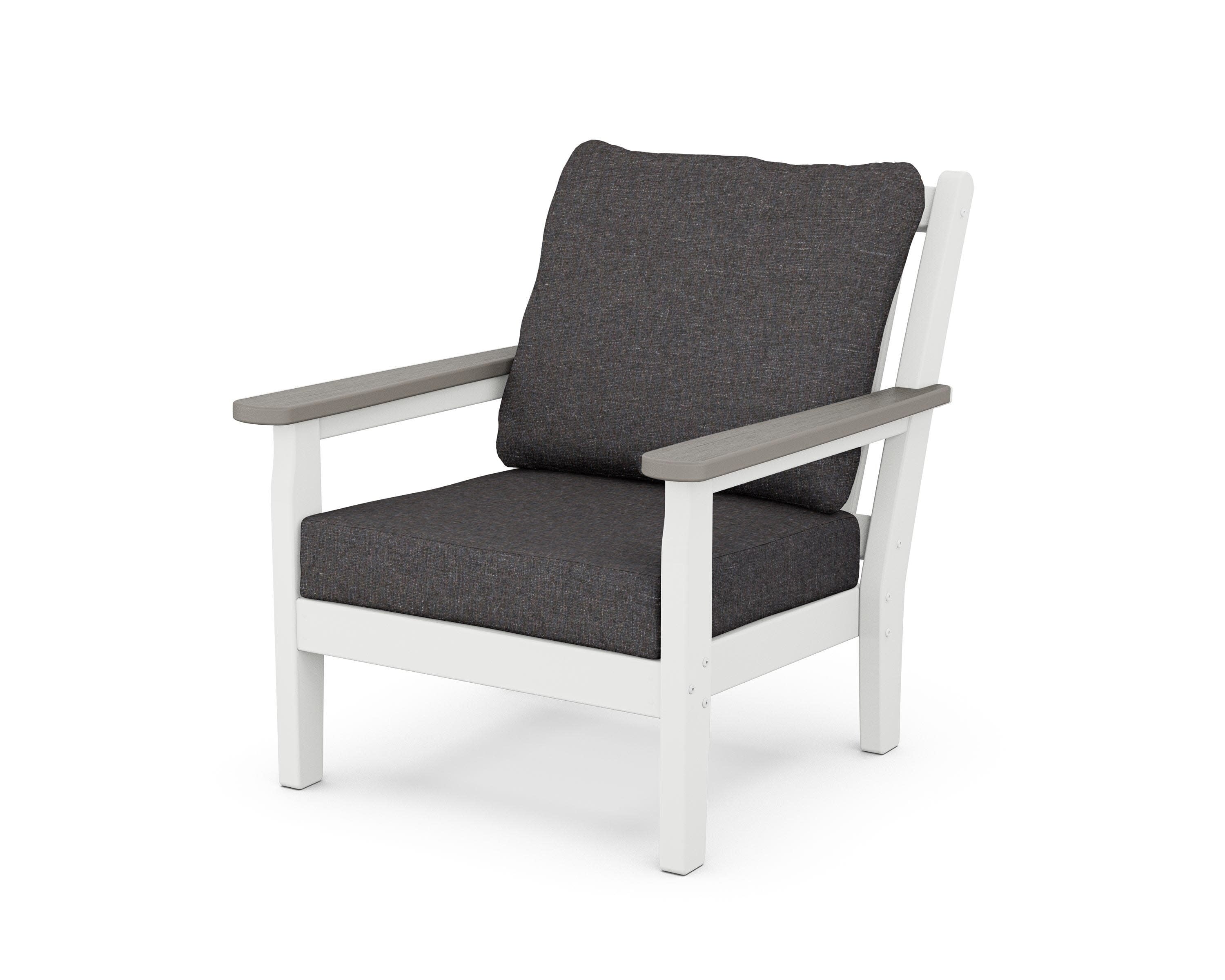 Chippendale Deep Seating Chair in White / Driftwood / Ash Charcoal