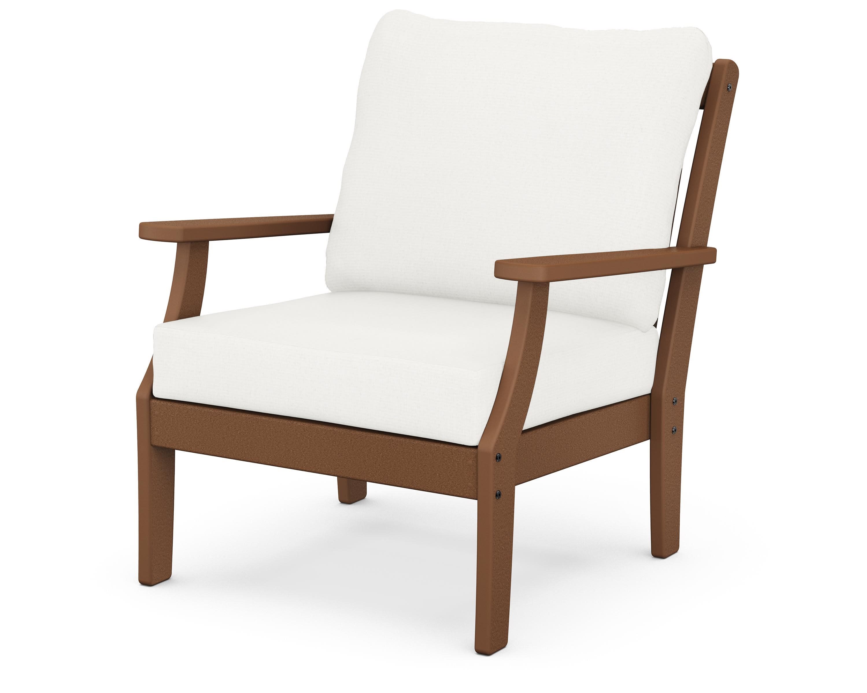 Braxton Deep Seating Chair in Teak / Natural Linen