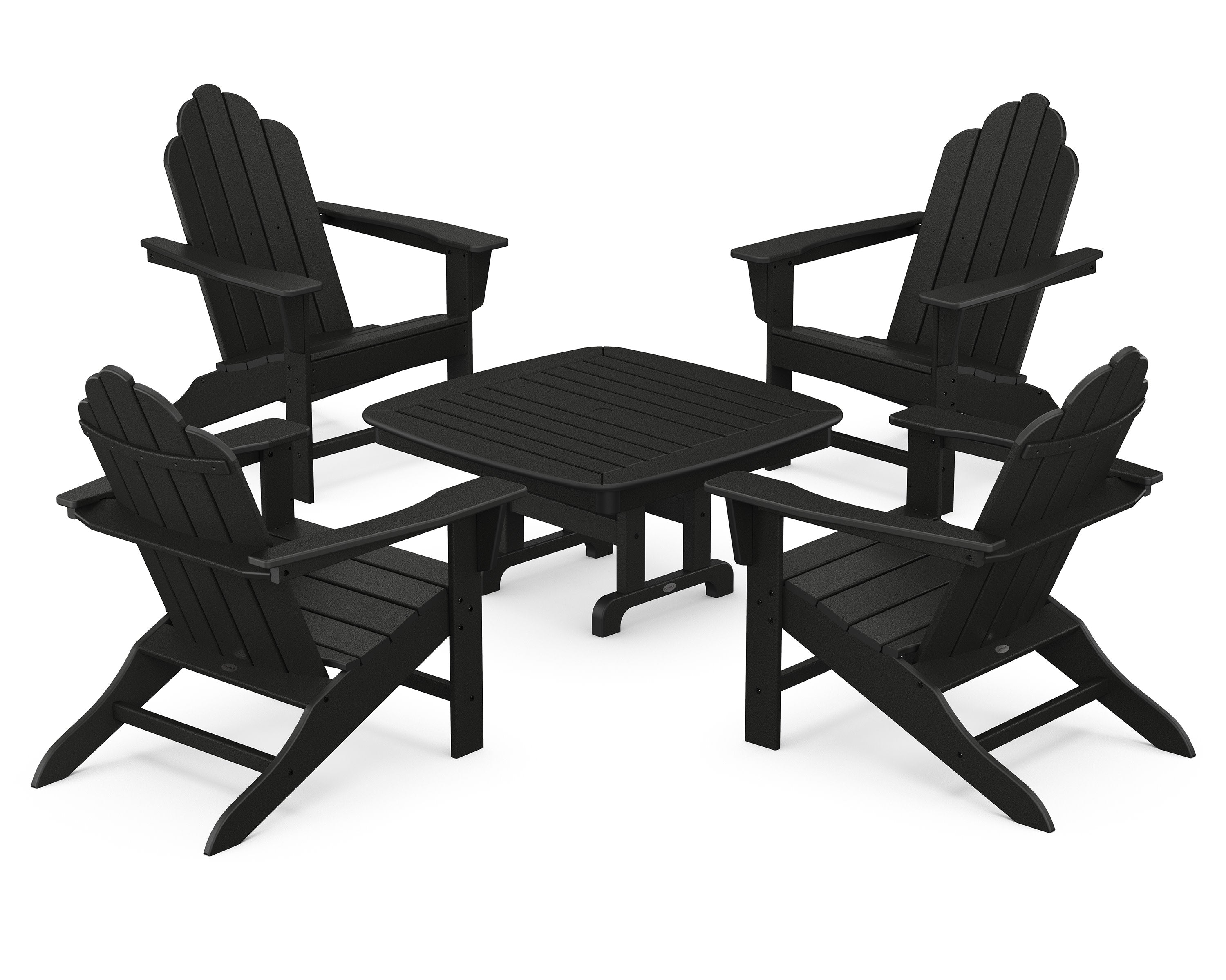 Long Island Adirondack 5-Piece Conversation Group in Black