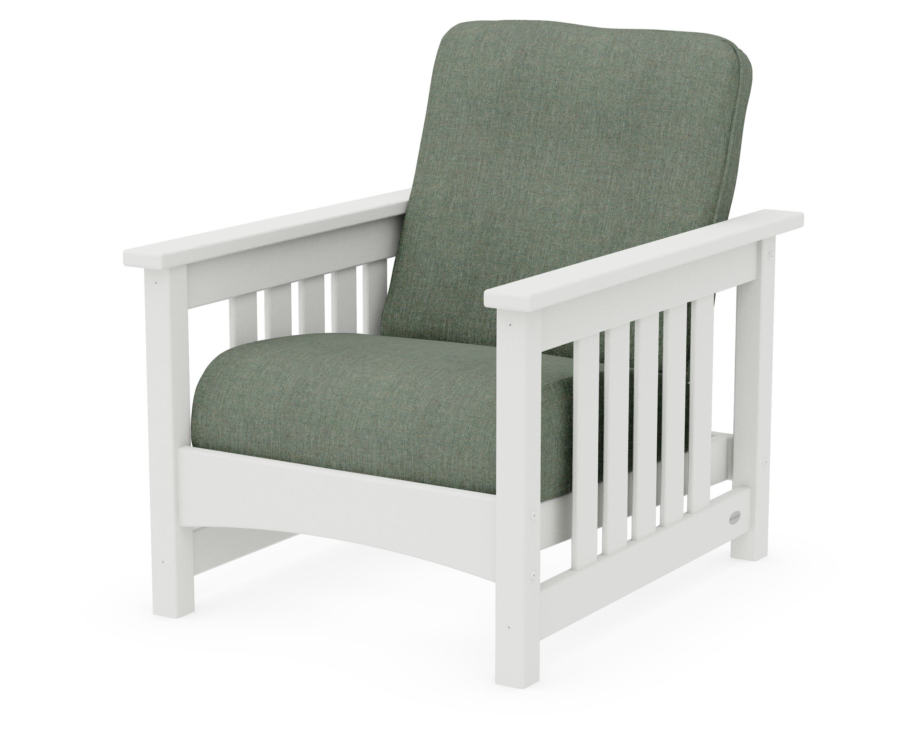 Club Mission Chair in Vintage White / Cast Sage