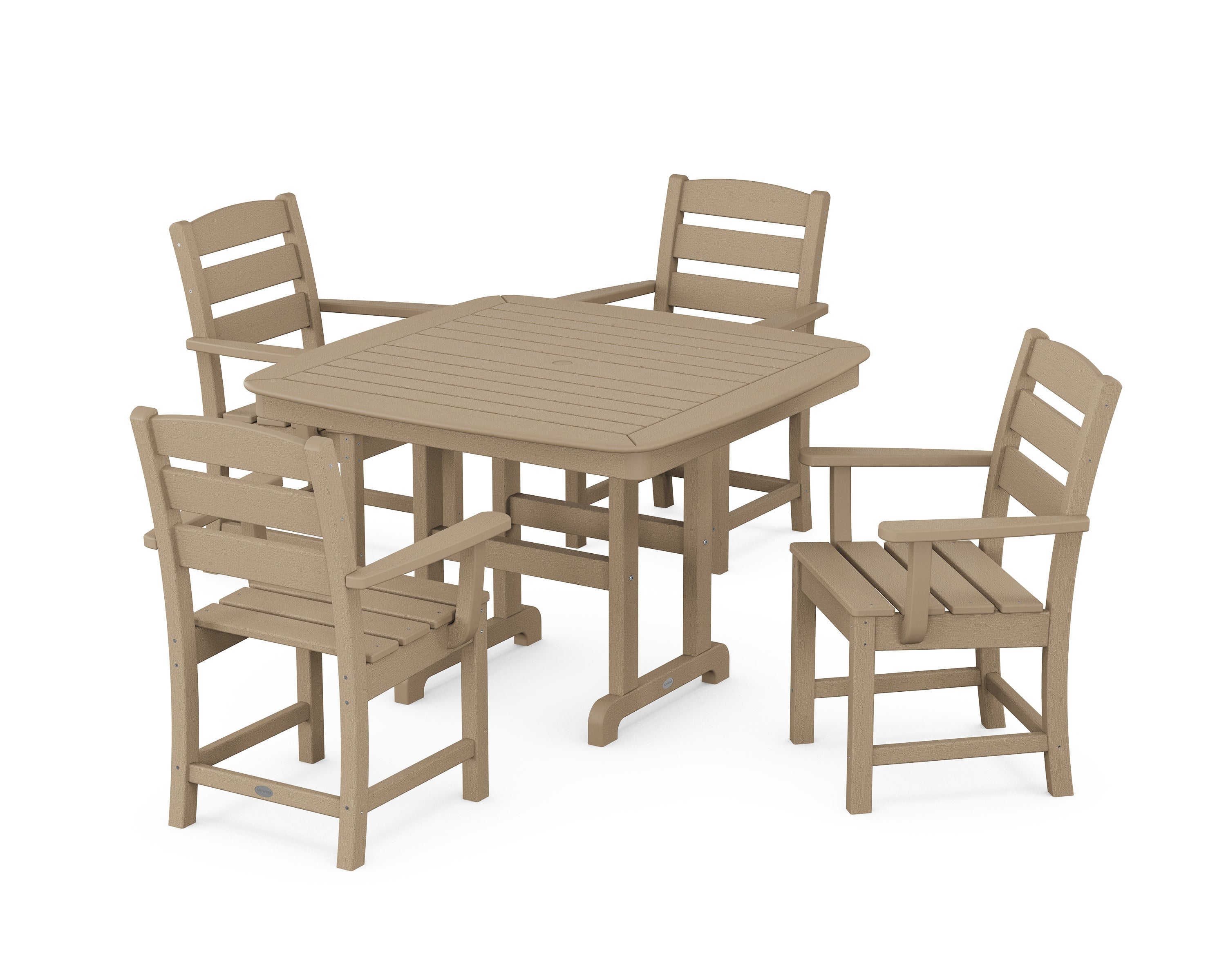 Lakeside 5-Piece Dining Set with Trestle Legs in Vintage Sahara
