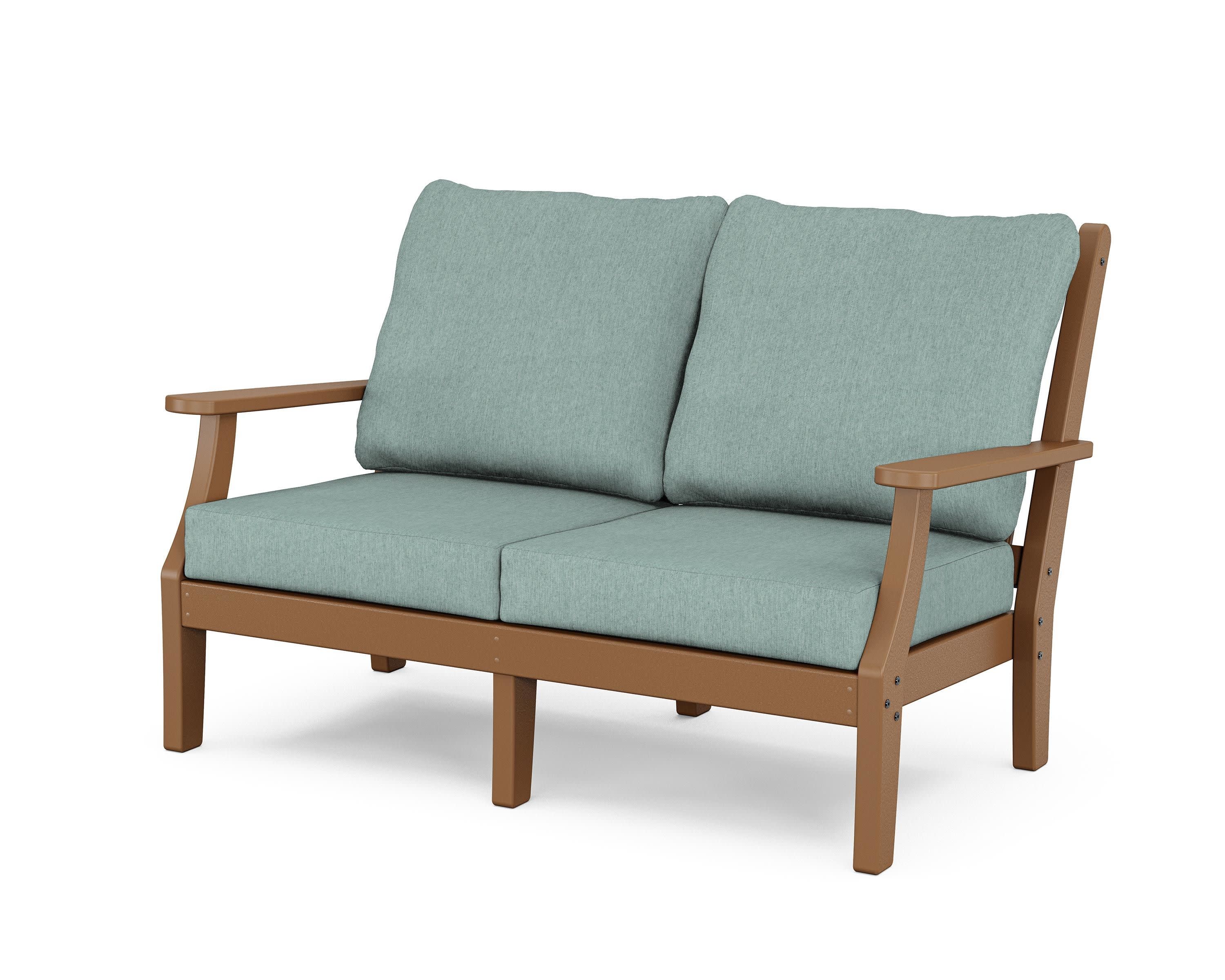 Wovendale Deep Seating Loveseat in Teak / Glacier Spa