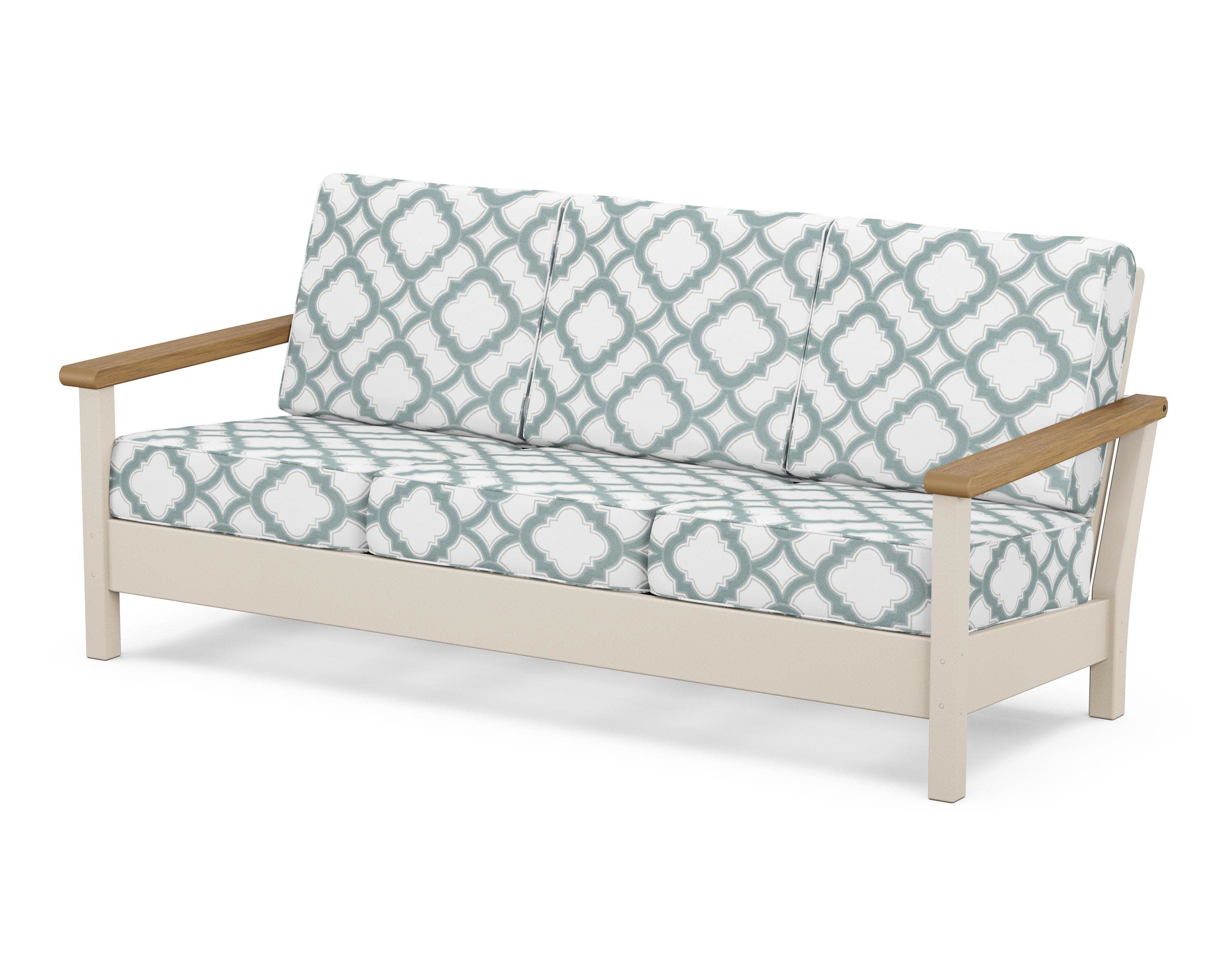 Harbour Deep Seating Sofa in Sand / Natural / Trellis Glacier Spa